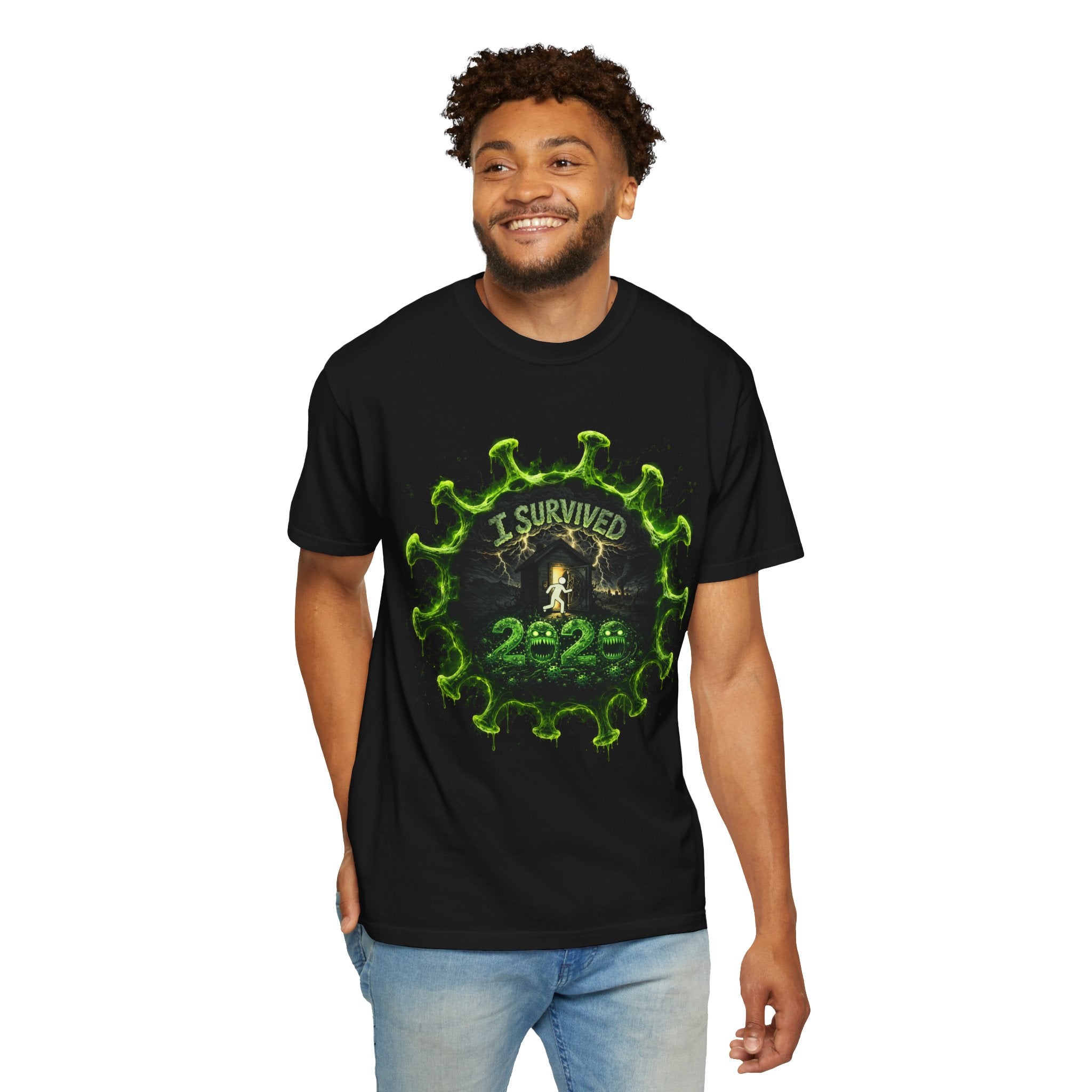 I Survived 2020 — Director's Cut S1:E1 "COVID-19: The Coronavirus" | Pandemic Edition Unisex Garment-Dyed T-shirt