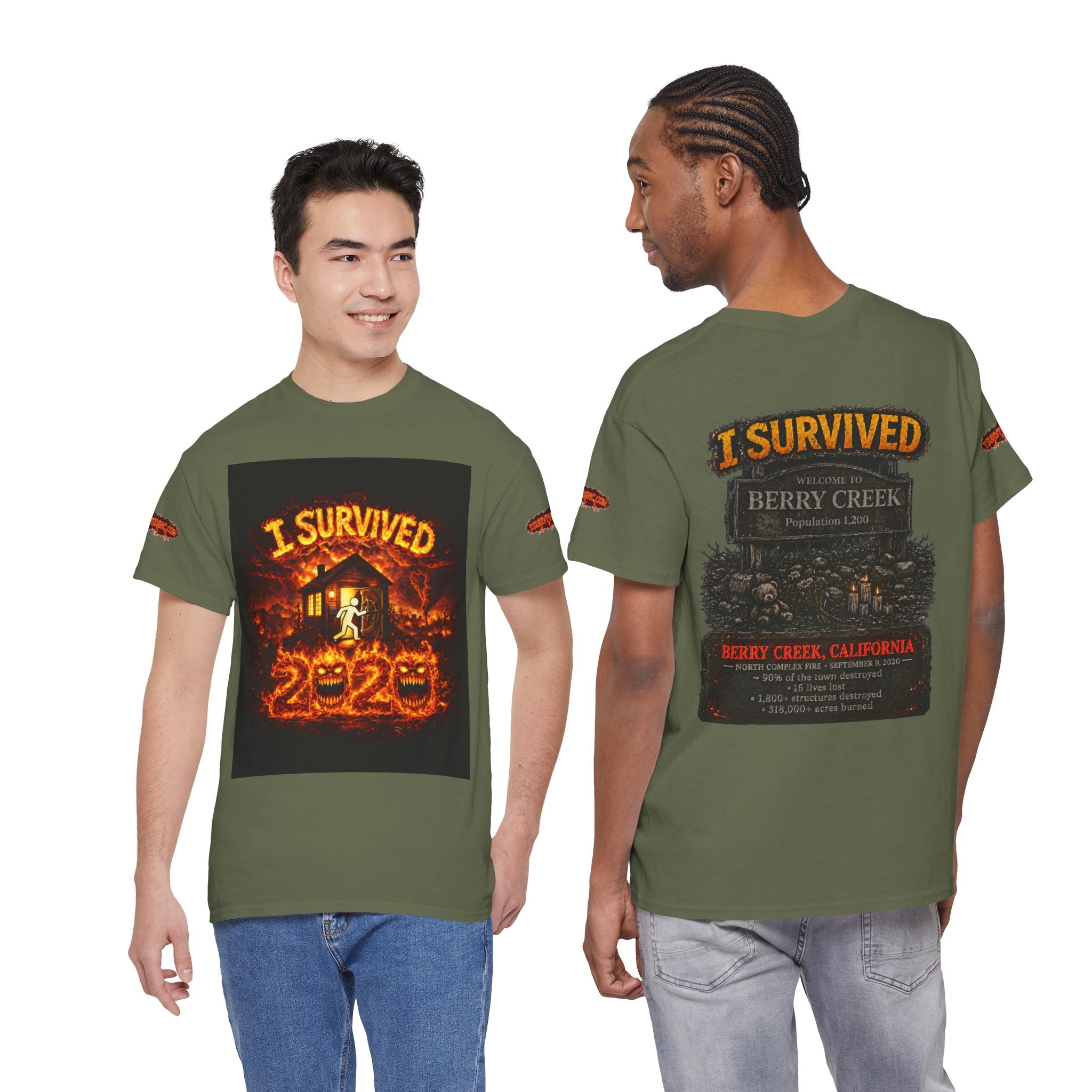 I Survived 2020 — WILDFIRES S2:E1: Special Edition "Berry Creek" Memorial Unisex Heavy Cotton Tee