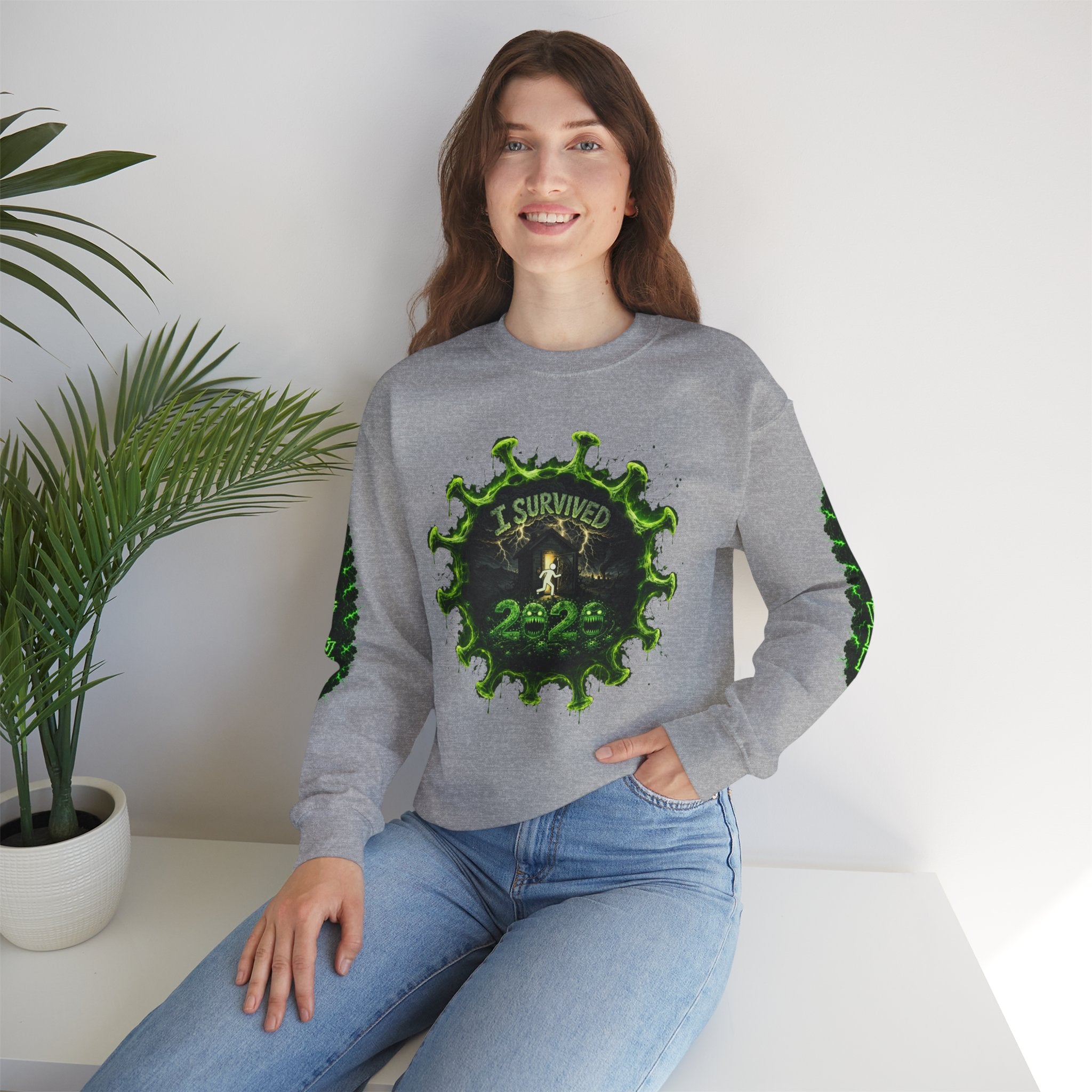I Survived 2020 — Director's Cut S1:E1 "COVID-19: The Coronavirus" | Pandemic Edition Unisex Heavy Blend™ Crewneck Sweatshirt