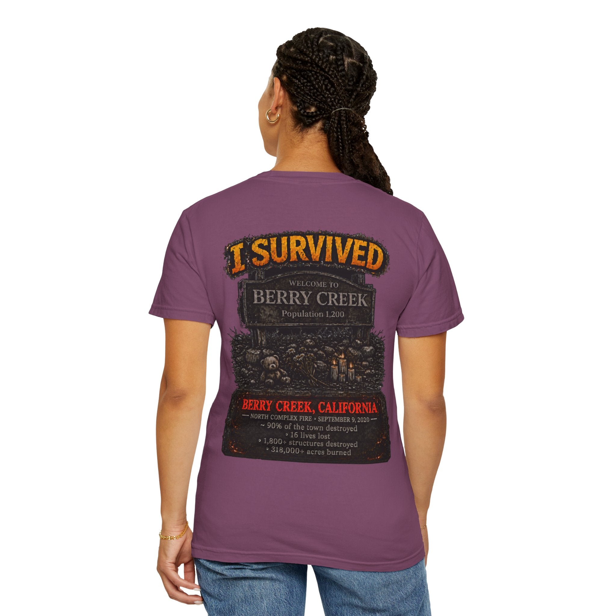 I Survived 2020 — Director's Cut S2:E1 "Berry Creek" | Wildfire Edition Memorial Unisex Garment-Dyed T-shirt