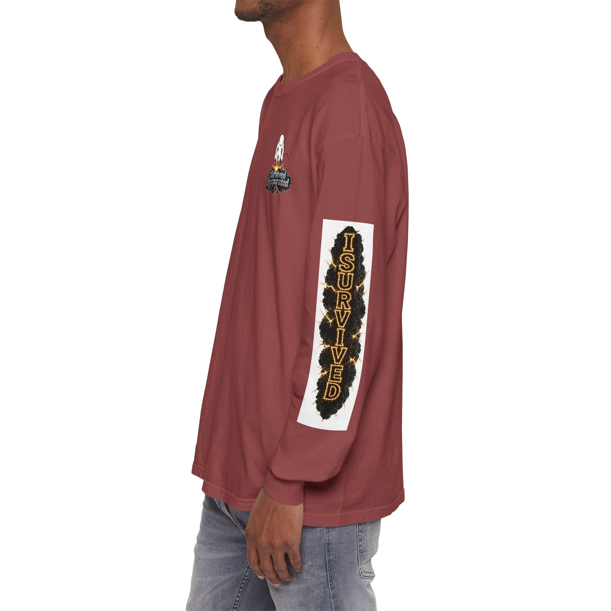 I Survived 2020 — "Please Stand By" Test Pattern Tee Special Edition Summer Premier Unisex Garment-Dyed Long Sleeve T-Shirt
