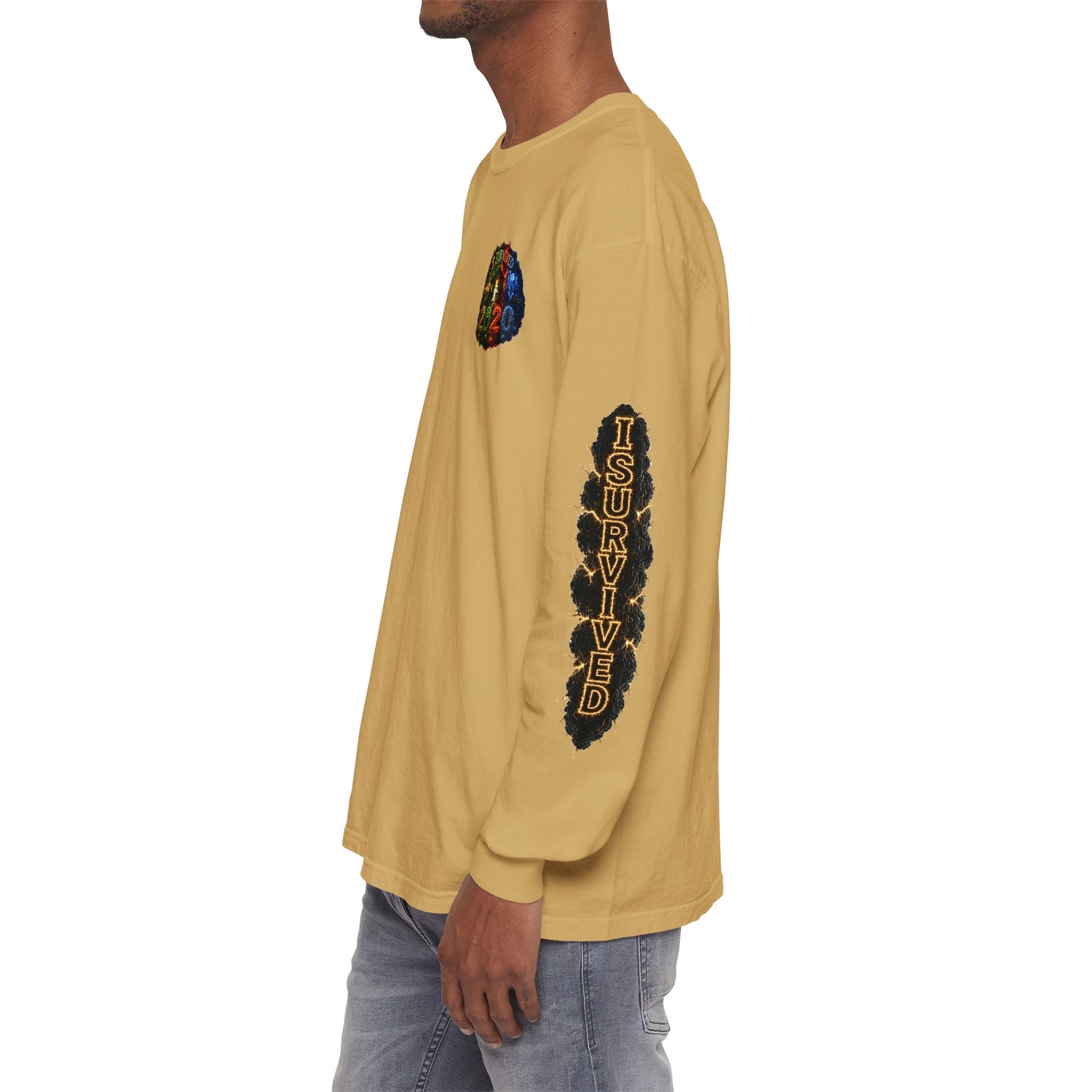 I Survived 2020 — "No Signal" Test Pattern Tee Special Edition Alien Broadcast Finale Summer Premiere Unisex Garment-Dyed Long Sleeve T-Shirt