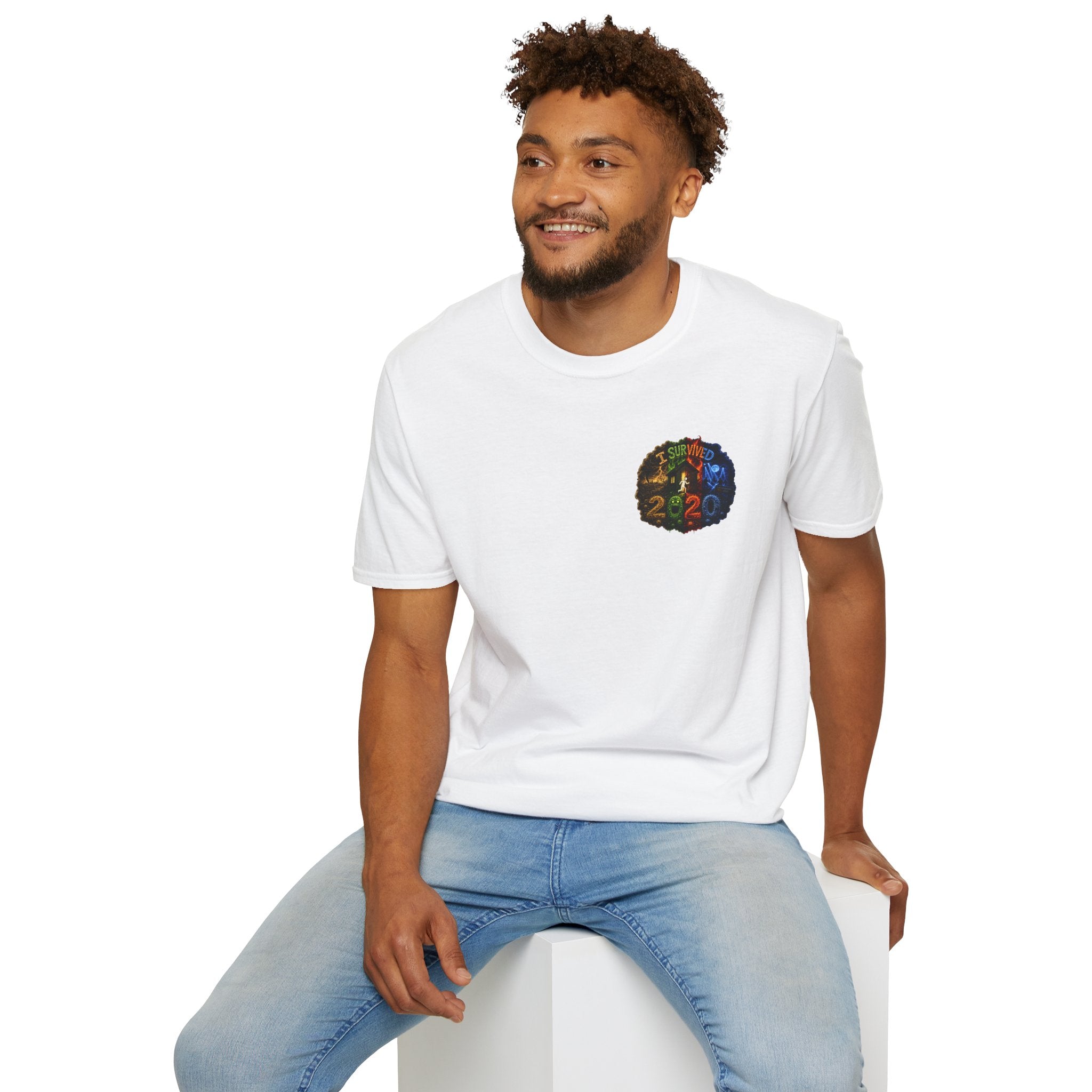 I Survived 2020 — "No Signal" Test Pattern Tee Alien Broadcast Finale Summer Premiere Unisex Softstyle T-Shirt