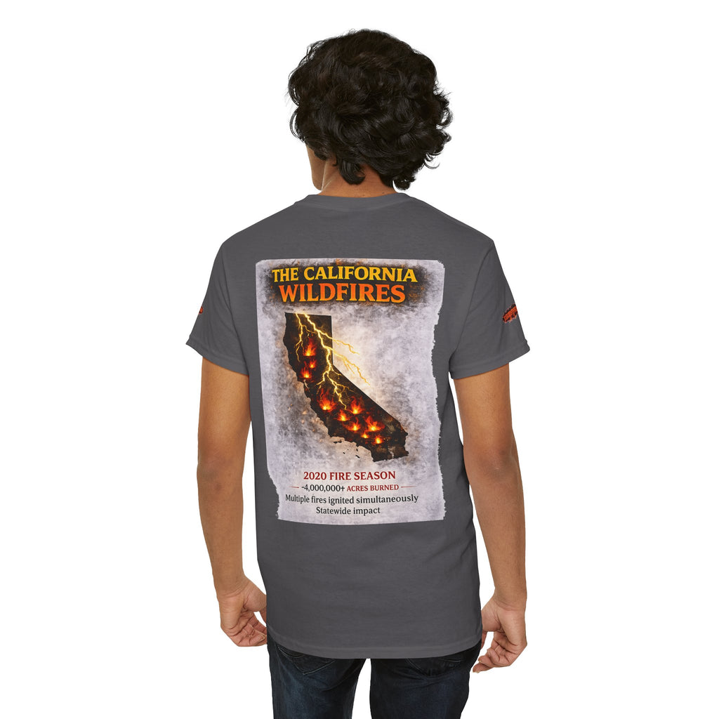I Survived 2020 — WILDFIRES S2:E3: Director's Cut Special Edition "The California Wildfires" Memorial Unisex Heavy Cotton Tee