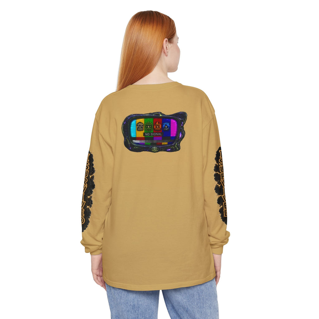 I Survived 2020 — "No Signal" Test Pattern Tee Special Edition Alien Broadcast Finale Summer Premiere Unisex Garment-Dyed Long Sleeve T-Shirt