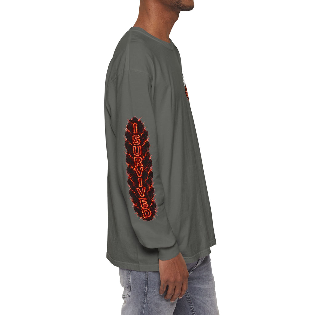 I Survived 2020 — "Please Stand By" Test Pattern Tee Special Edition Wildfire Signal Edition Summer Premiere Unisex Garment-Dyed Long Sleeve T-Shirt