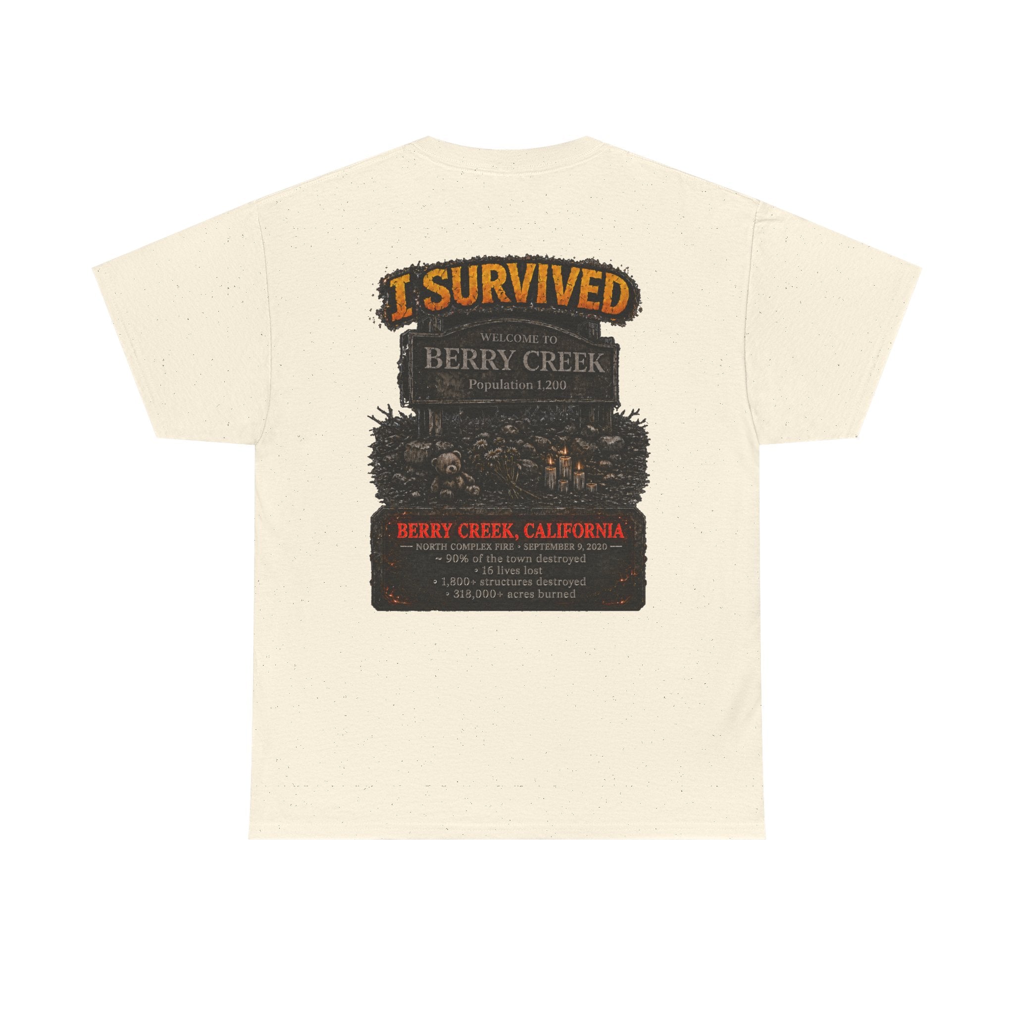 I Survived 2020 — WILDFIRES S2:E1: Director's Cut "Berry Creek" Memorial Unisex Heavy Cotton Tee