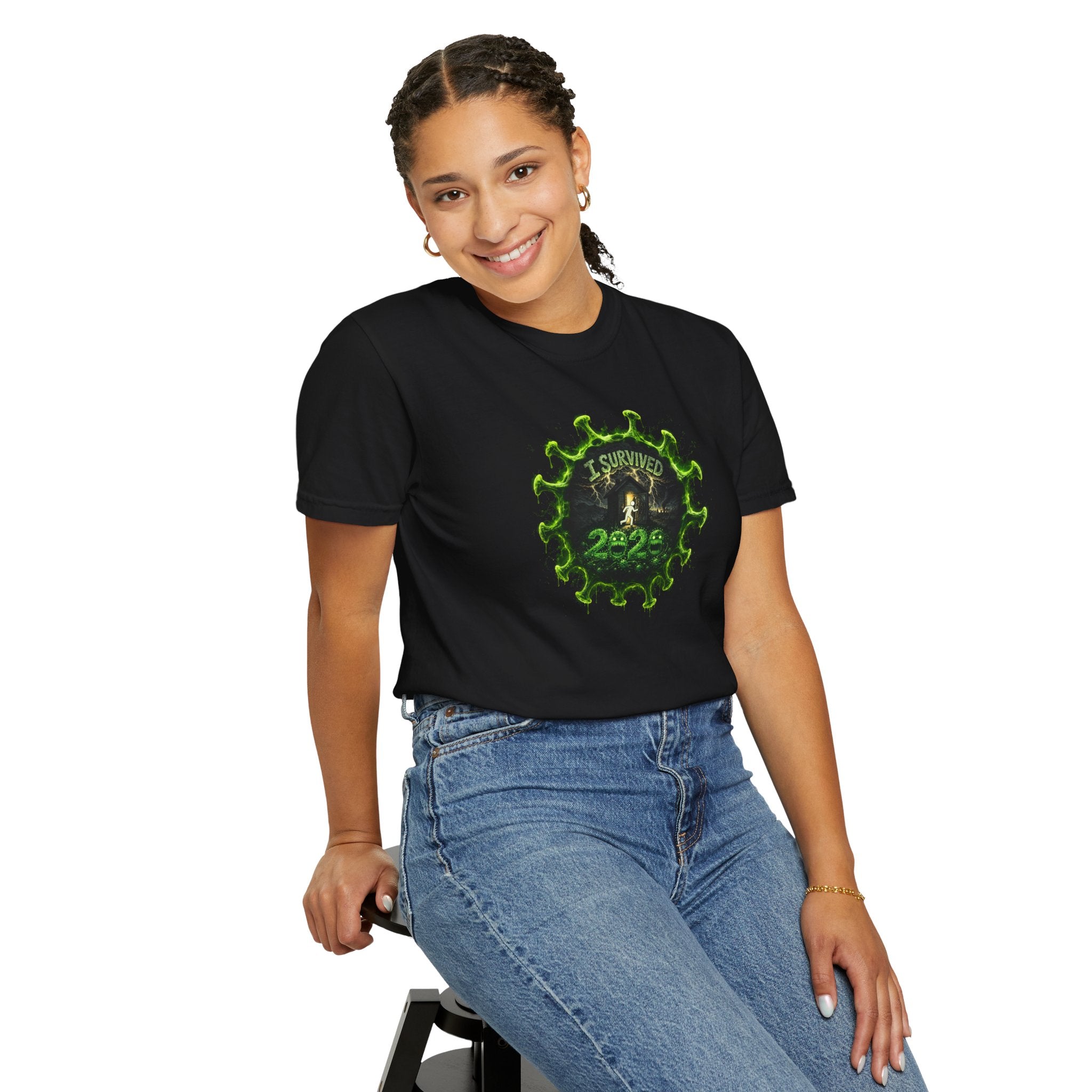 I Survived 2020 — PANDEMIC S1:E4: Director's Cut "Mask Madness" Unisex Garment-Dyed T-shirt
