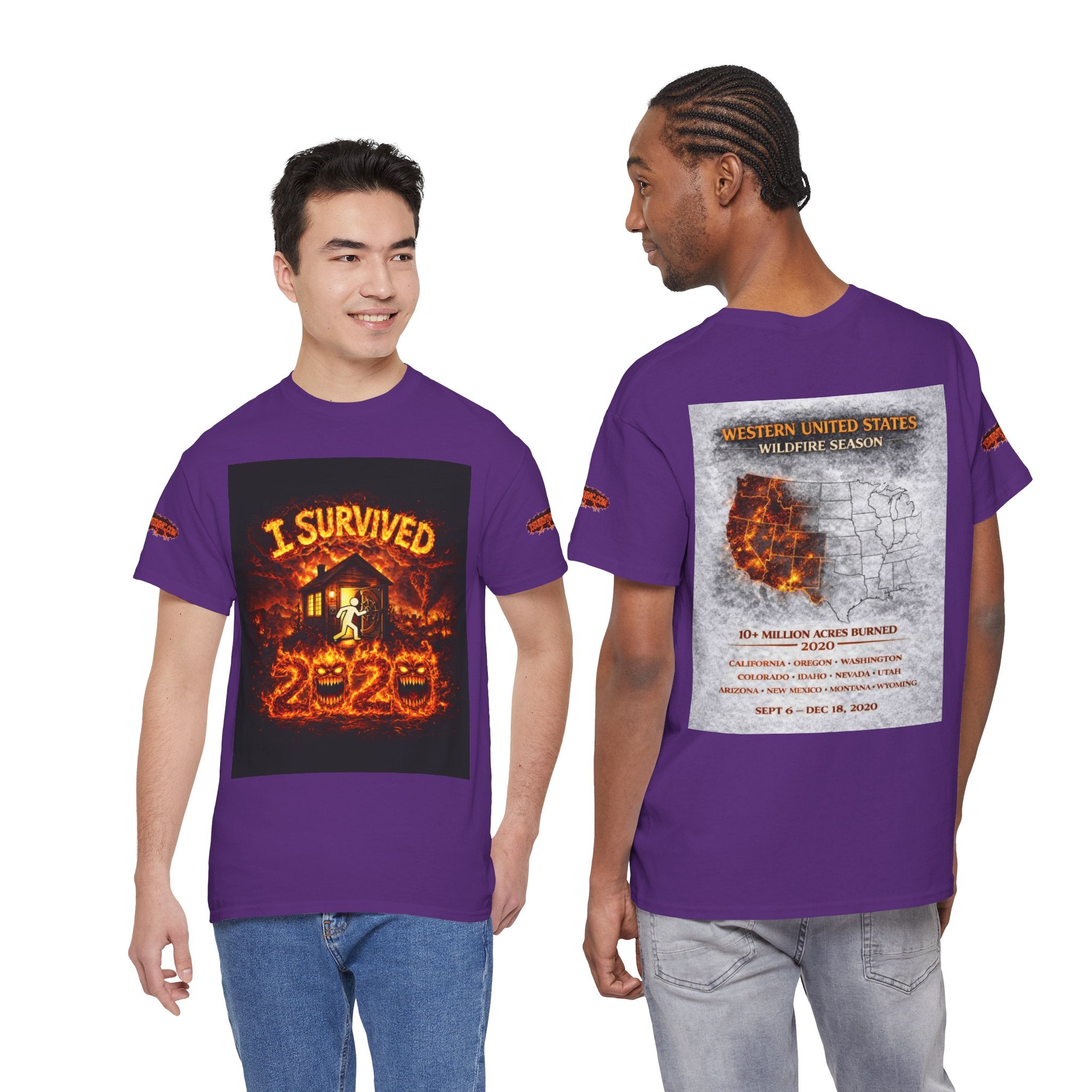 I Survived 2020 — WILDFIRES S2:E4: Special Edition "Western U.S." Memorial Unisex Heavy Cotton Tee