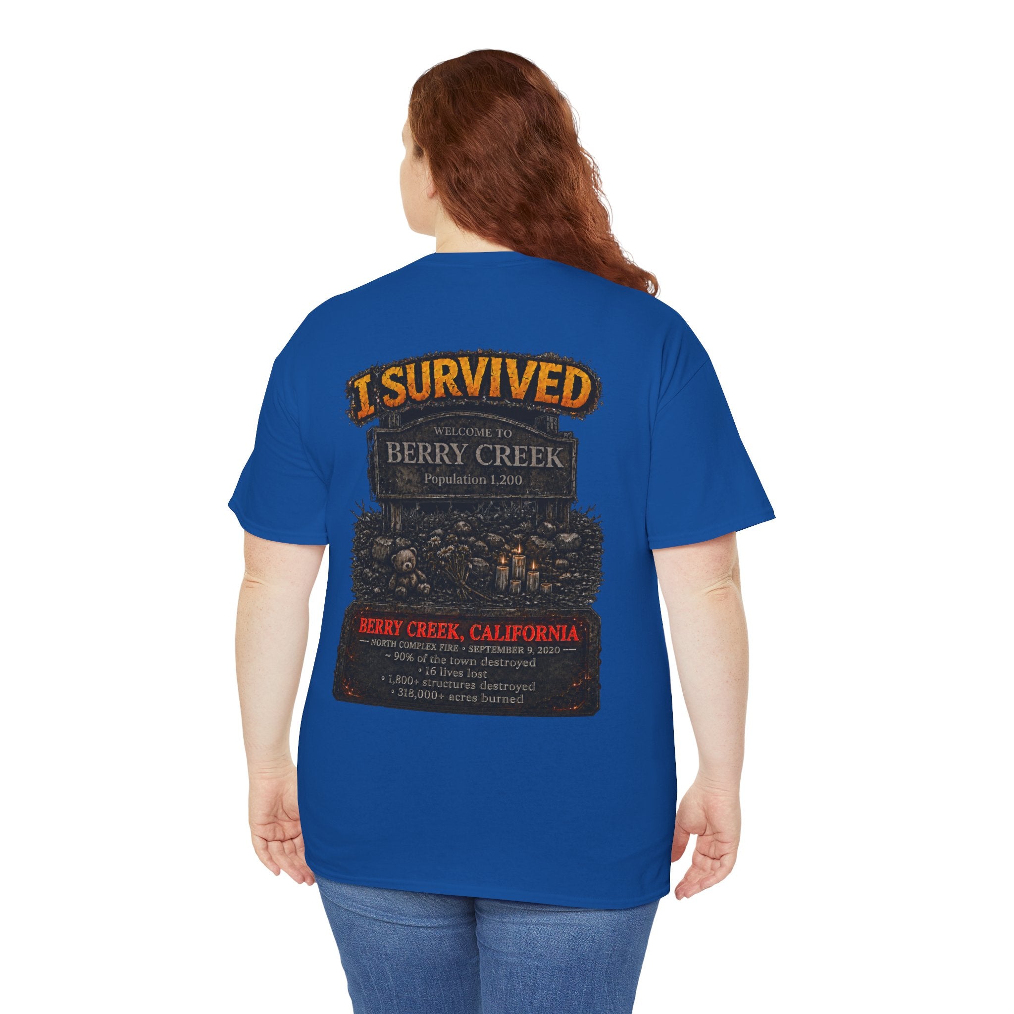 I Survived 2020 — Director's Cut S2:E1 "Berry Creek" | Wildfire Edition Memorial Unisex Heavy Cotton Tee
