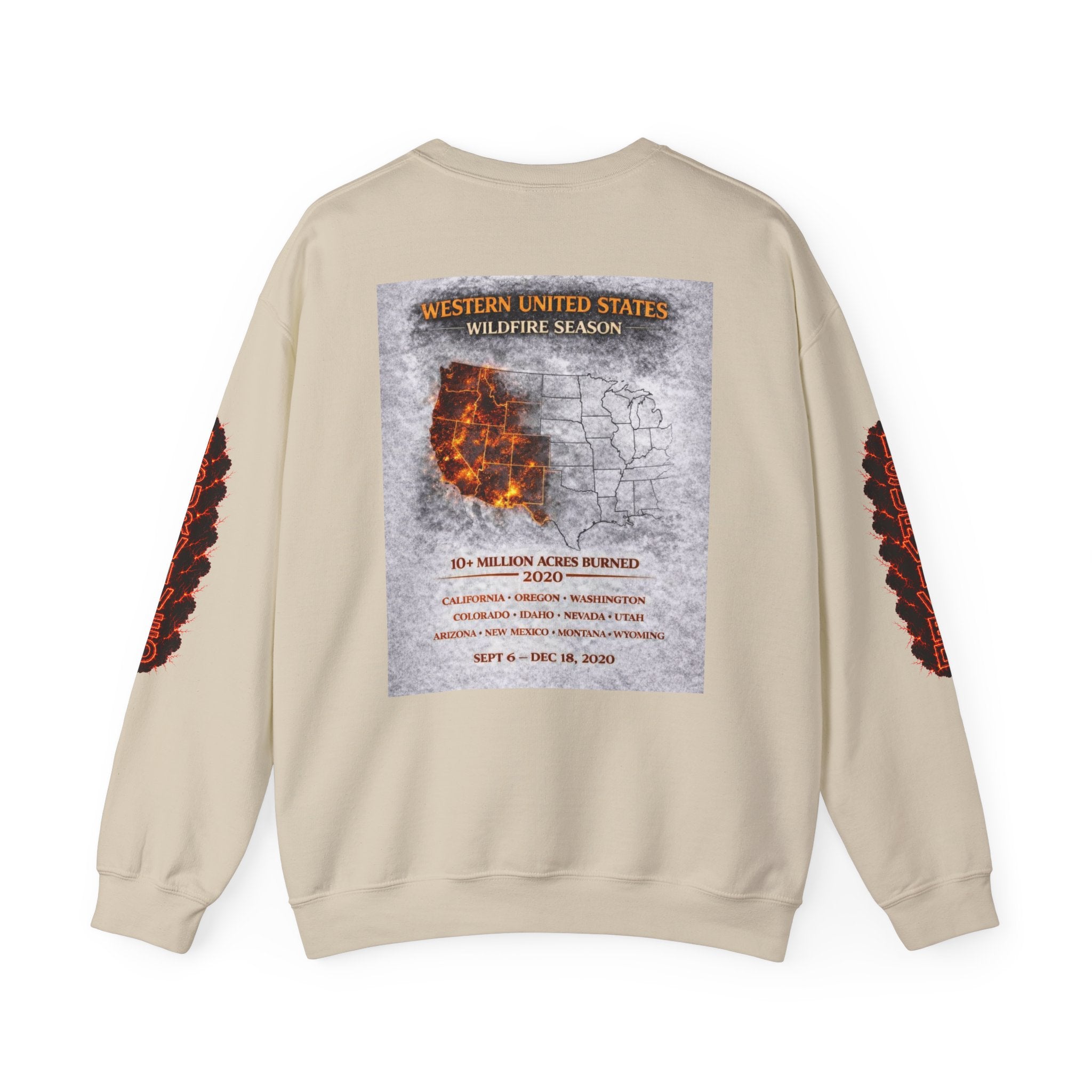 I Survived 2020 — Director's Cut S2:E4 "Western U.S. Wildfire Season" | Mid-Season Finale Pt. 1 | Wildfire Edition Memorial Unisex Heavy Blend™ Crewneck Sweatshirt