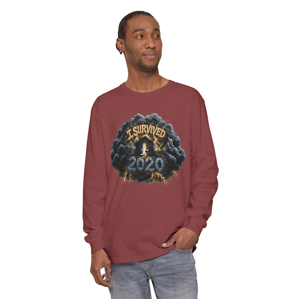 I Survived 2020 — Director's Cut Original Design Teaser Tee | Season 1 Premiere Drop Unisex Garment-Dyed Long Sleeve T-Shirt