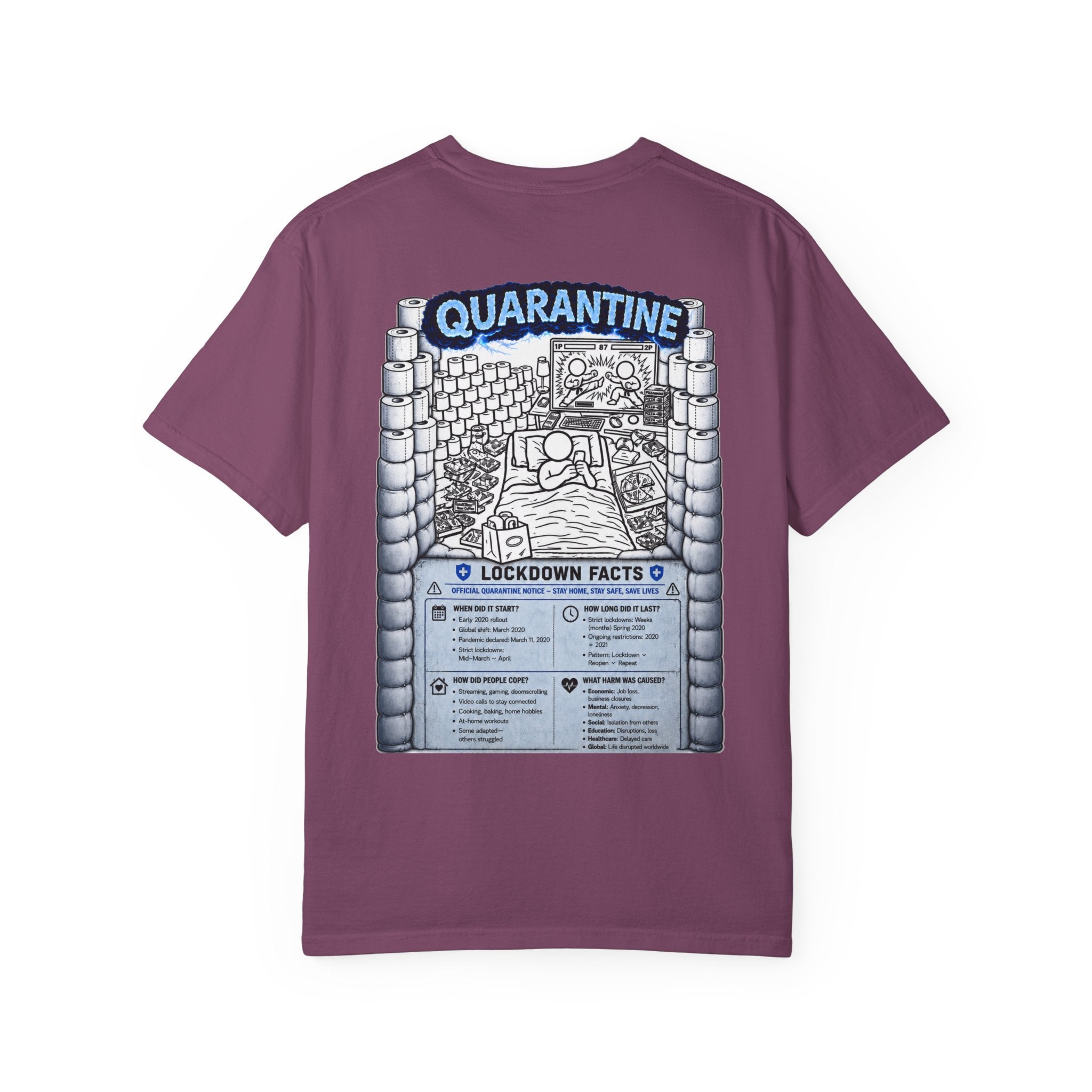 I Survived 2020 —  LOCKDOWN S3:E1: Director's Cut "Quarantine" Unisex Garment-Dyed T-shirt