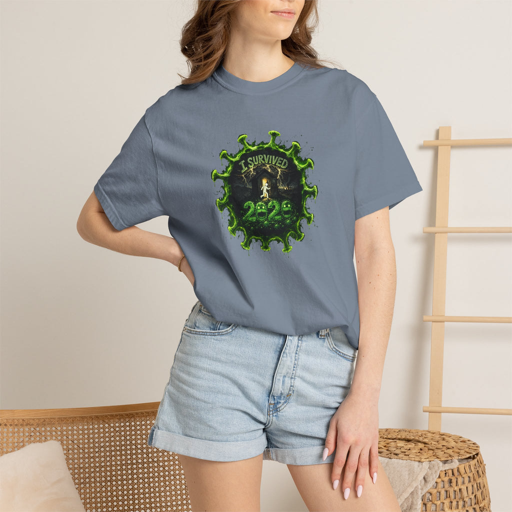 I Survived 2020 — PANDEMIC S1:E4: Director's Cut "Mask Madness" Unisex Garment-Dyed T-shirt