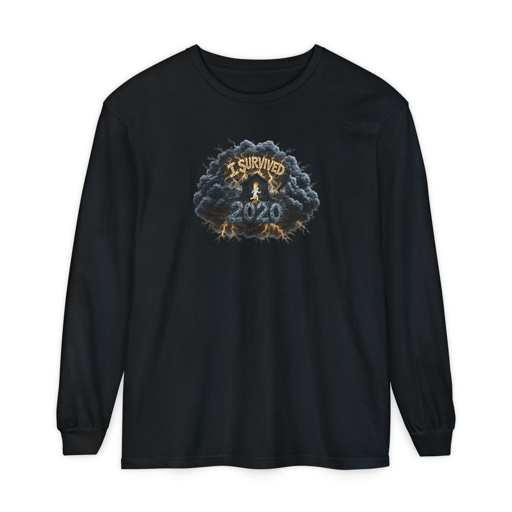 I Survived 2020 — Original PILOT Design: Director's Cut Unisex Garment-Dyed Long Sleeve T-Shirt