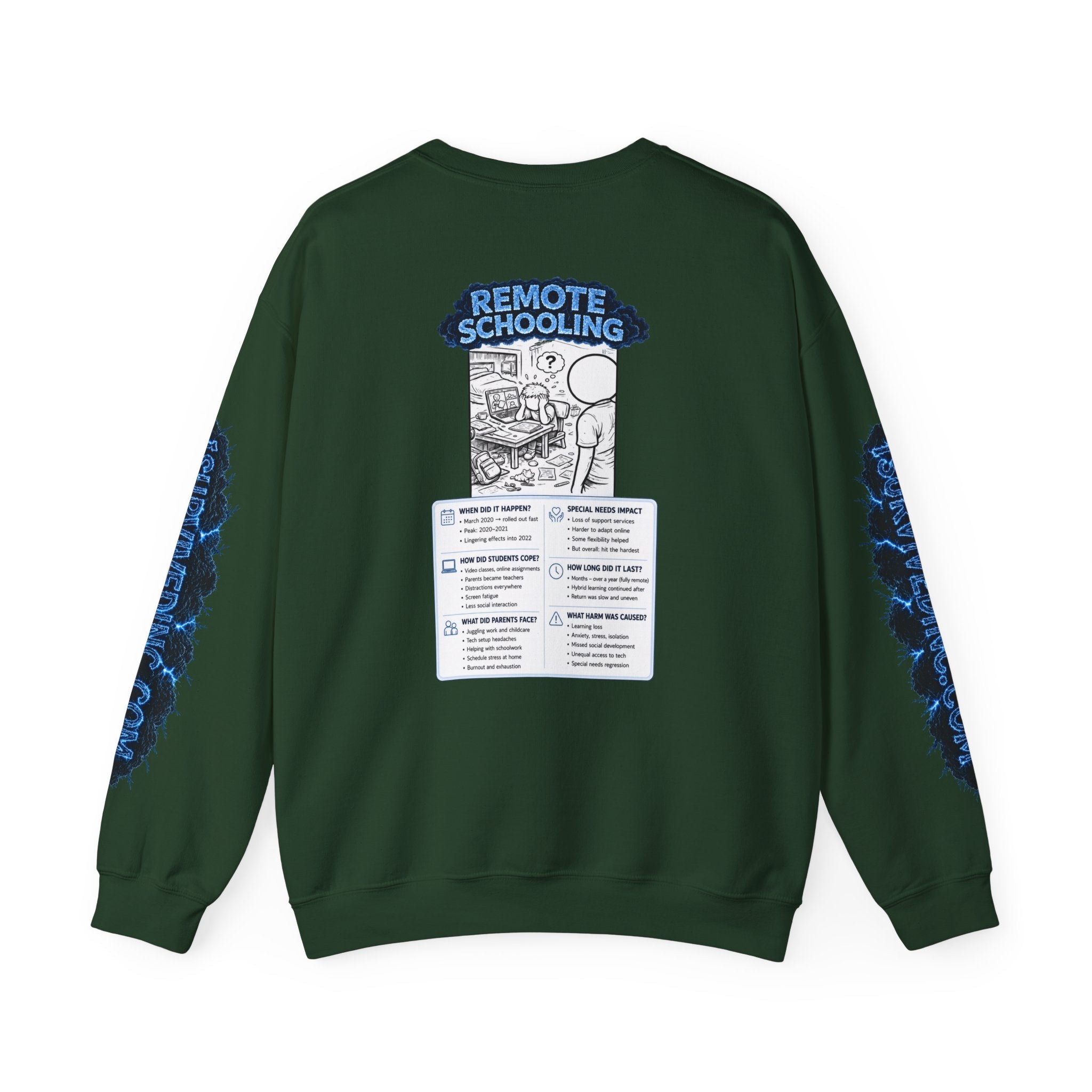 I Survived 2020 — LOCKDOWN S3:E3: Special Edition "Remote Schooling" Unisex Heavy Blend™ Crewneck Sweatshirt