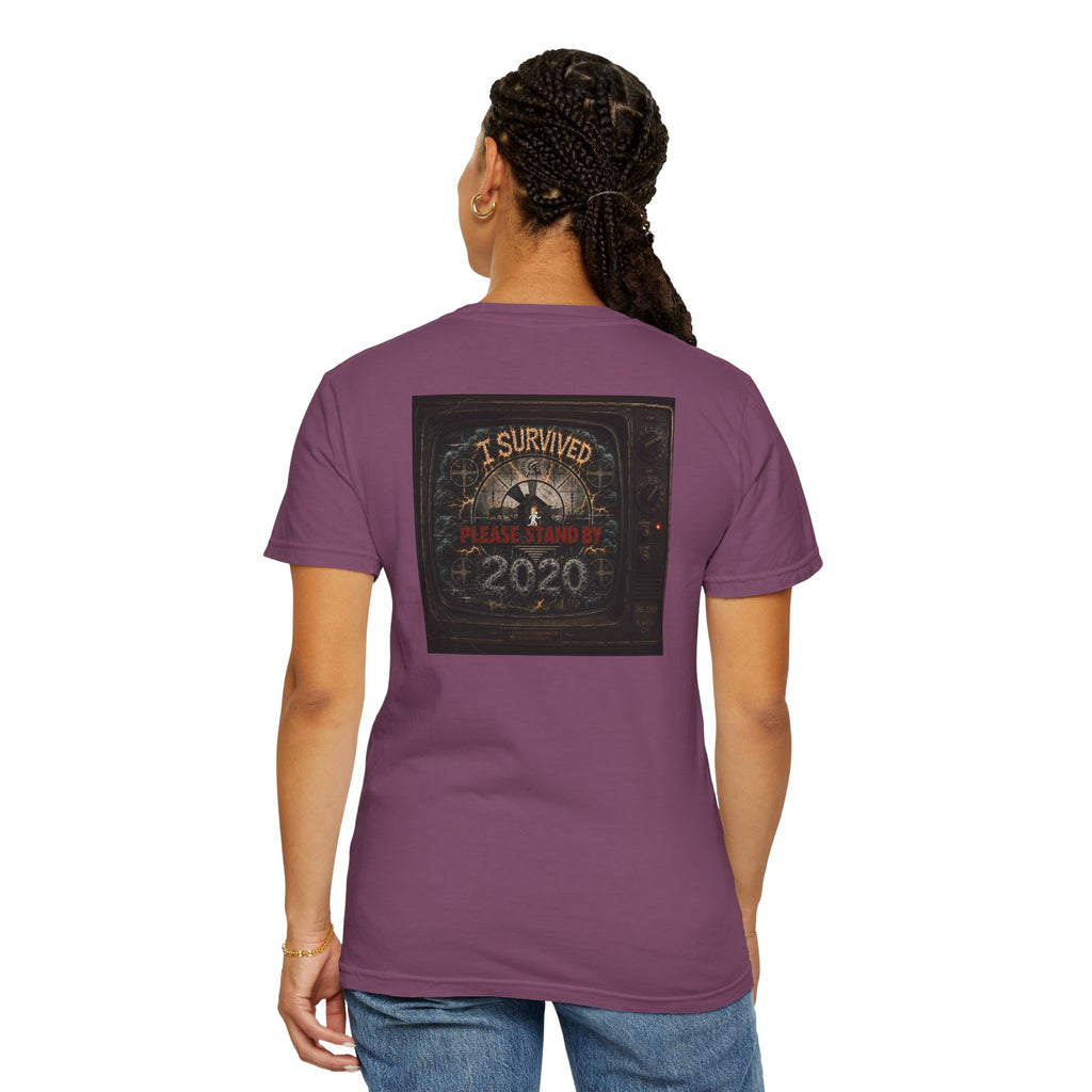 I Survived 2020 — "Please Stand By" Test Pattern Tee Summer Premier Unisex Garment-Dyed T-shirt