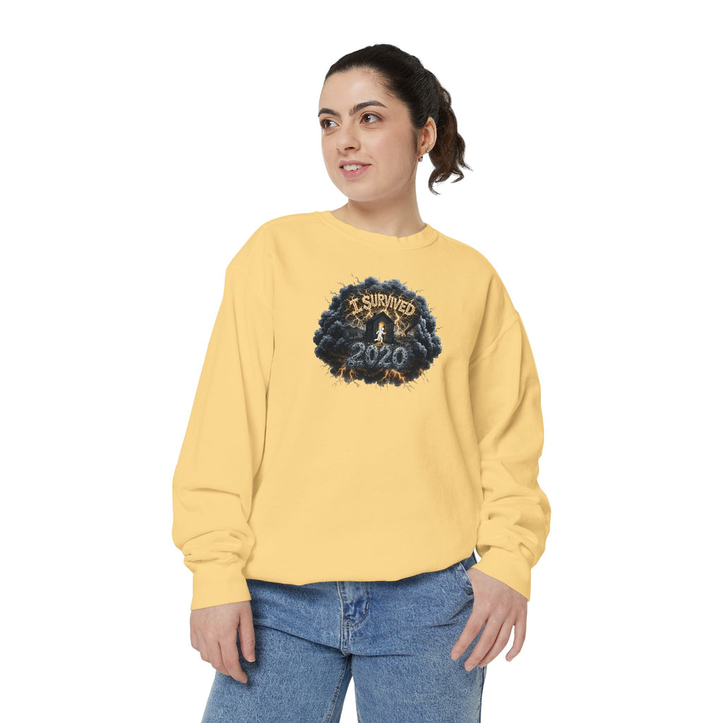 I Survived 2020 — Original PILOT Design: Director's Cut Unisex Garment-Dyed Sweatshirt