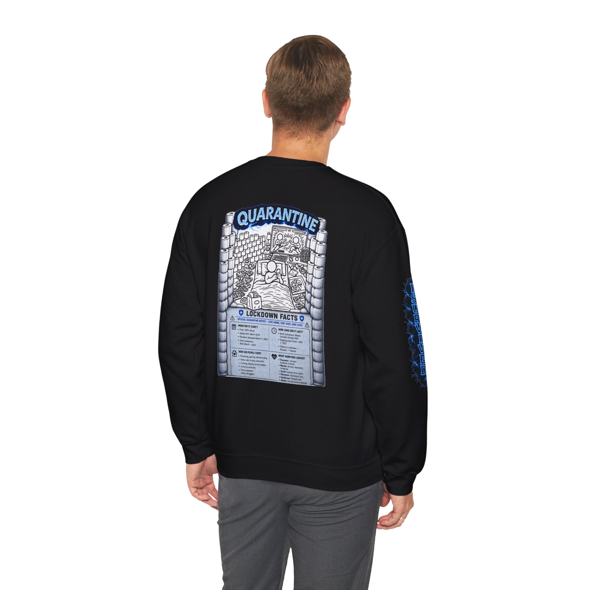 I Survived 2020 —  LOCKDOWN S3:E1: Director's Cut Special Edition "Quarantine" Unisex Heavy Blend™ Crewneck Sweatshirt