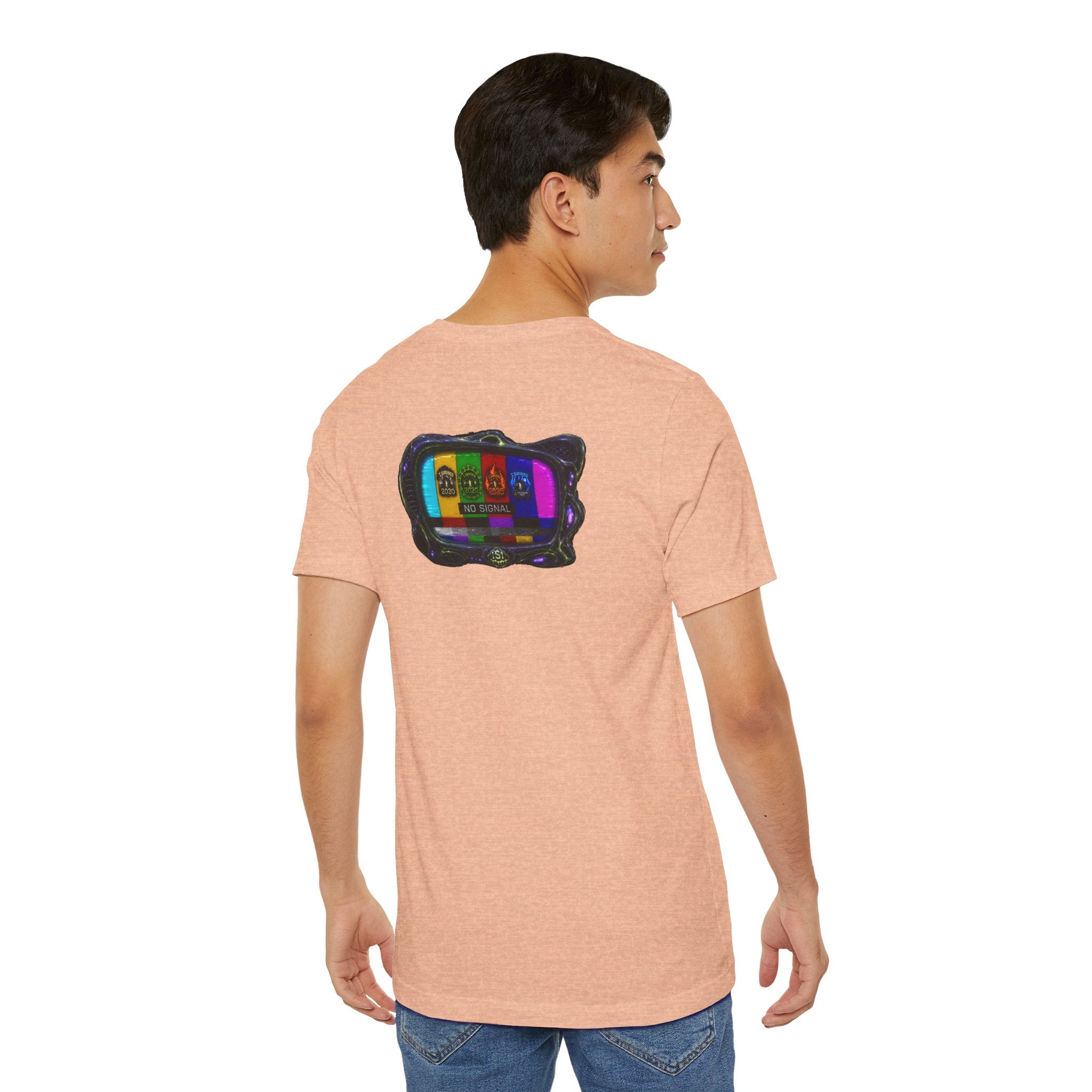 I Survived 2020 — "No Signal" Test Pattern Tee Alien Broadcast Finale Summer Premiere Unisex Jersey Short Sleeve Tee