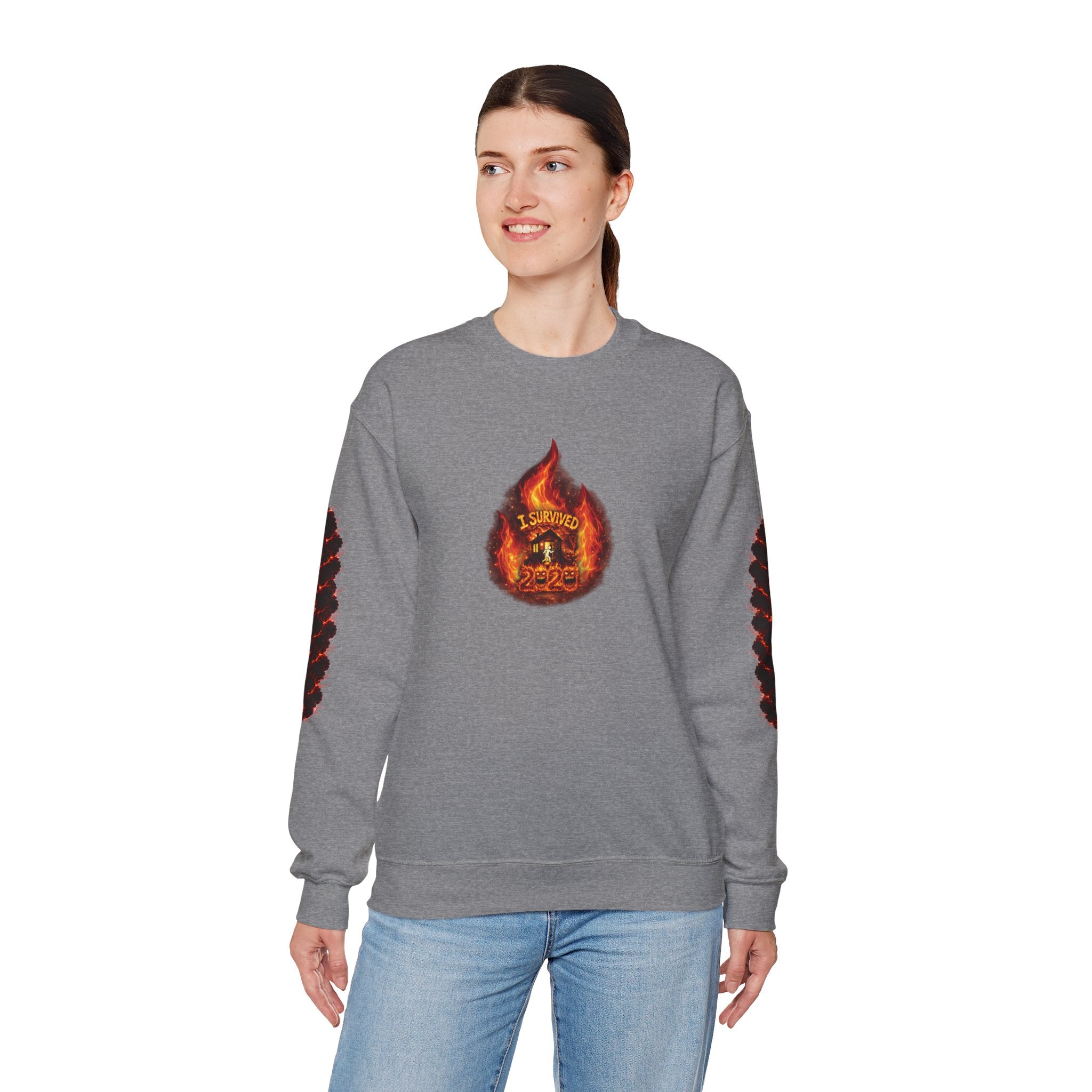 I Survived 2020 — WILDFIRES S2:E4: Director's Cut "Western U.S. Wildfire Season" Memorial Unisex Heavy Blend™ Crewneck Sweatshirt