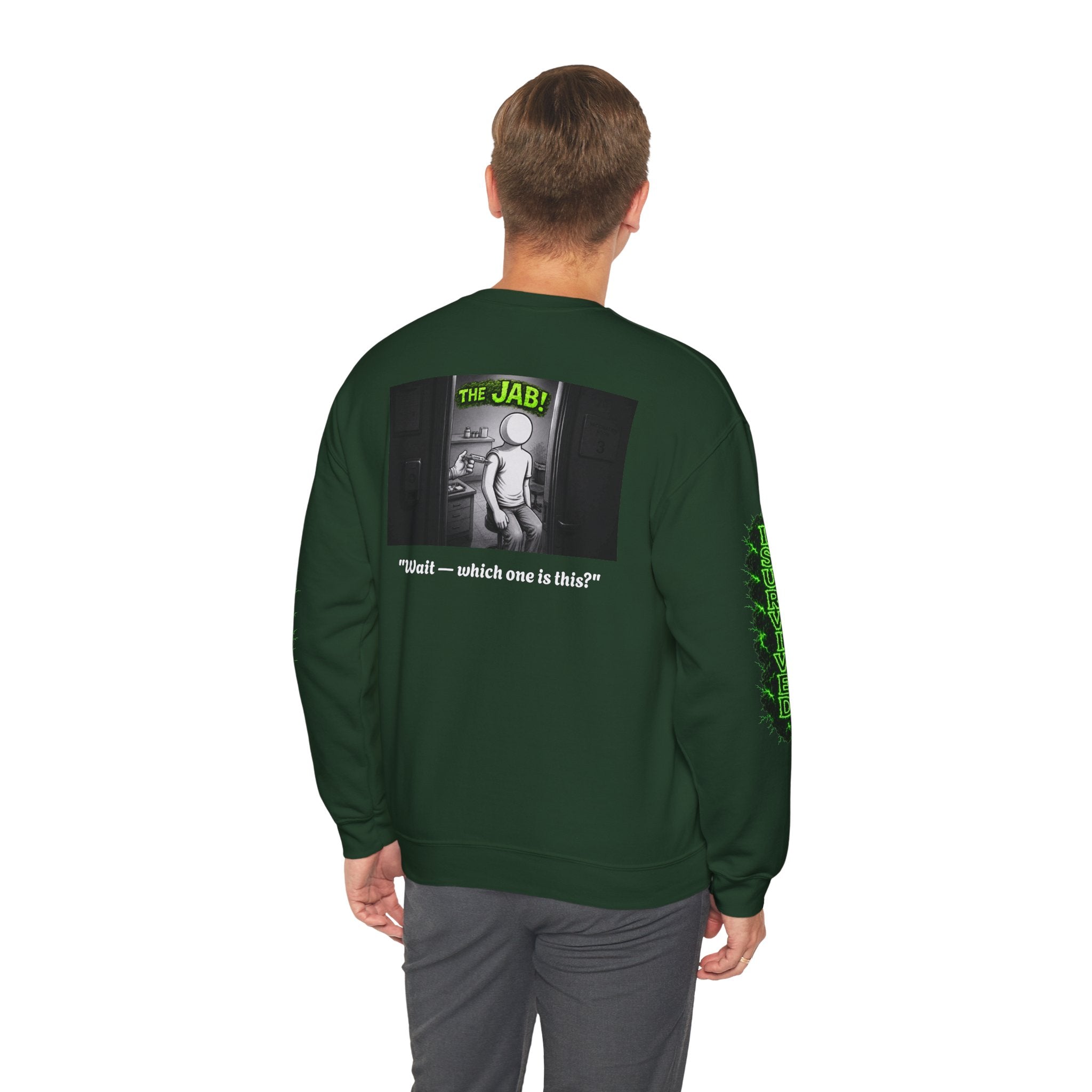 I Survived 2020 — Director's Cut S1:E3 "The Jab!" | Pandemic Edition Unisex Heavy Blend™ Crewneck Sweatshirt