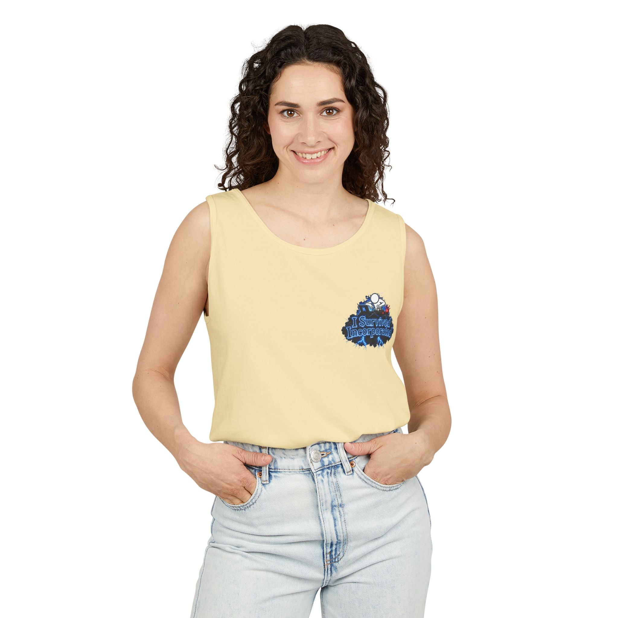 I Survived 2020 — "Please Stand By" Test Pattern Tee Lockdown Special Edition Summer Exclusive Unisex Garment-Dyed Tank Top
