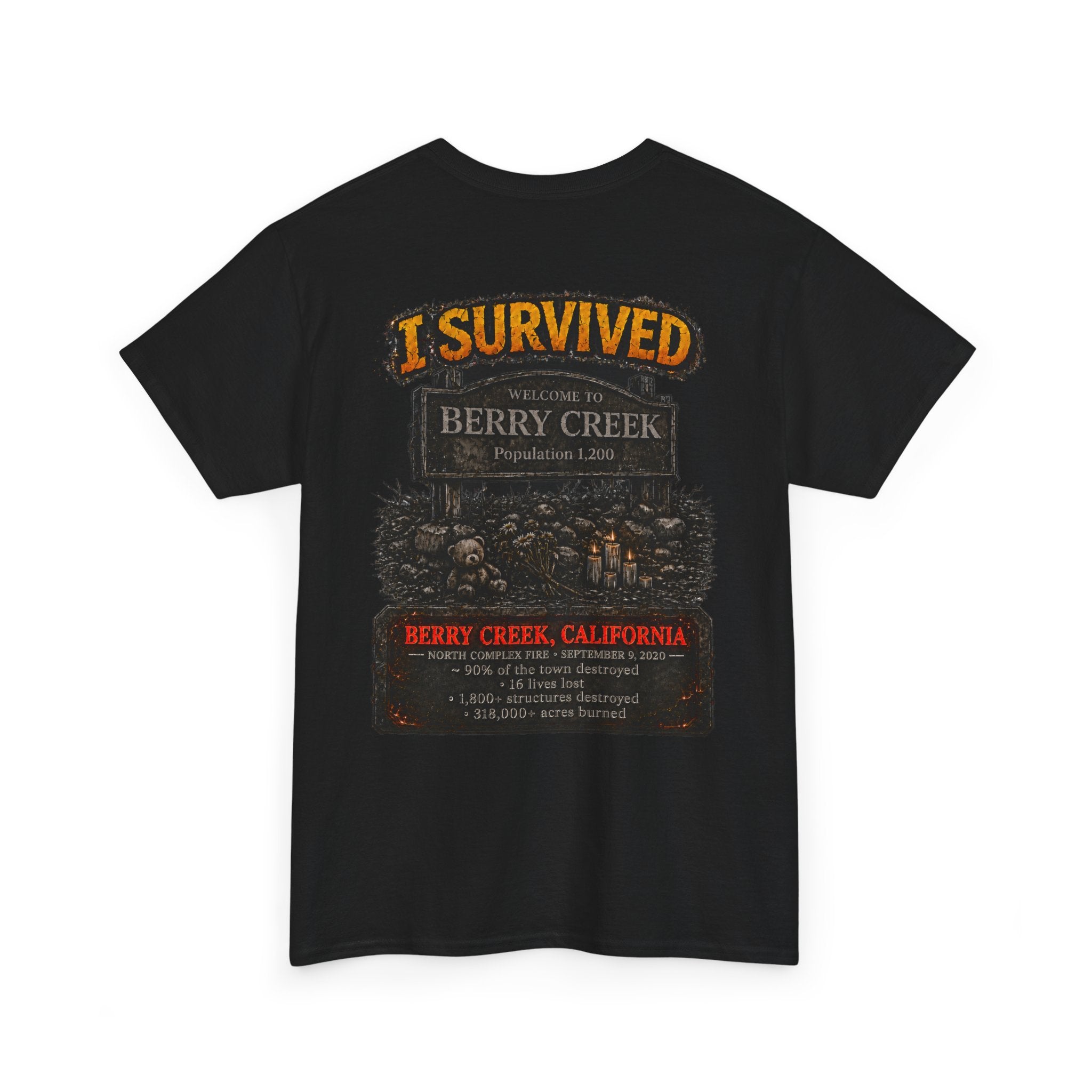 I Survived 2020 — Director's Cut S2:E1 "Berry Creek" | Wildfire Edition Memorial Unisex Heavy Cotton Tee