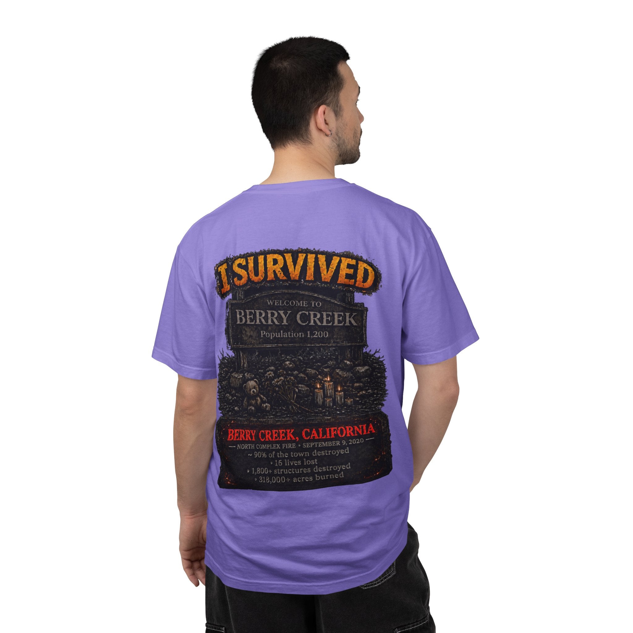 I Survived 2020 — Director's Cut S2:E1 "Berry Creek" | Wildfire Edition Memorial Unisex Garment-Dyed T-shirt