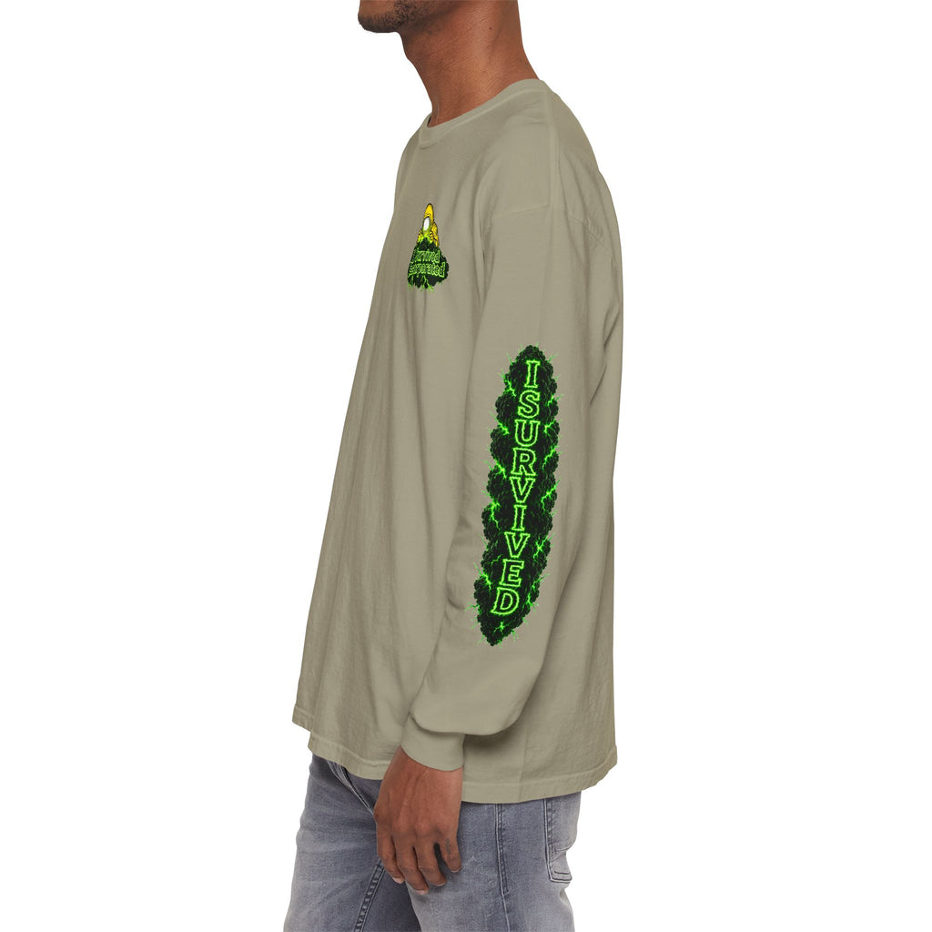 I Survived 2020 — "Please Stand By" Test Pattern Toxic Signal Tee Special Edition Summer Premiere Unisex Garment-Dyed Long Sleeve T-Shirt
