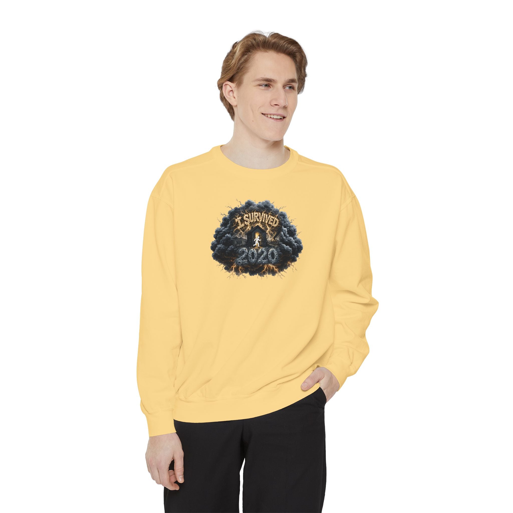 I Survived 2020 — Original PILOT Design: Director's Cut Unisex Garment-Dyed Sweatshirt