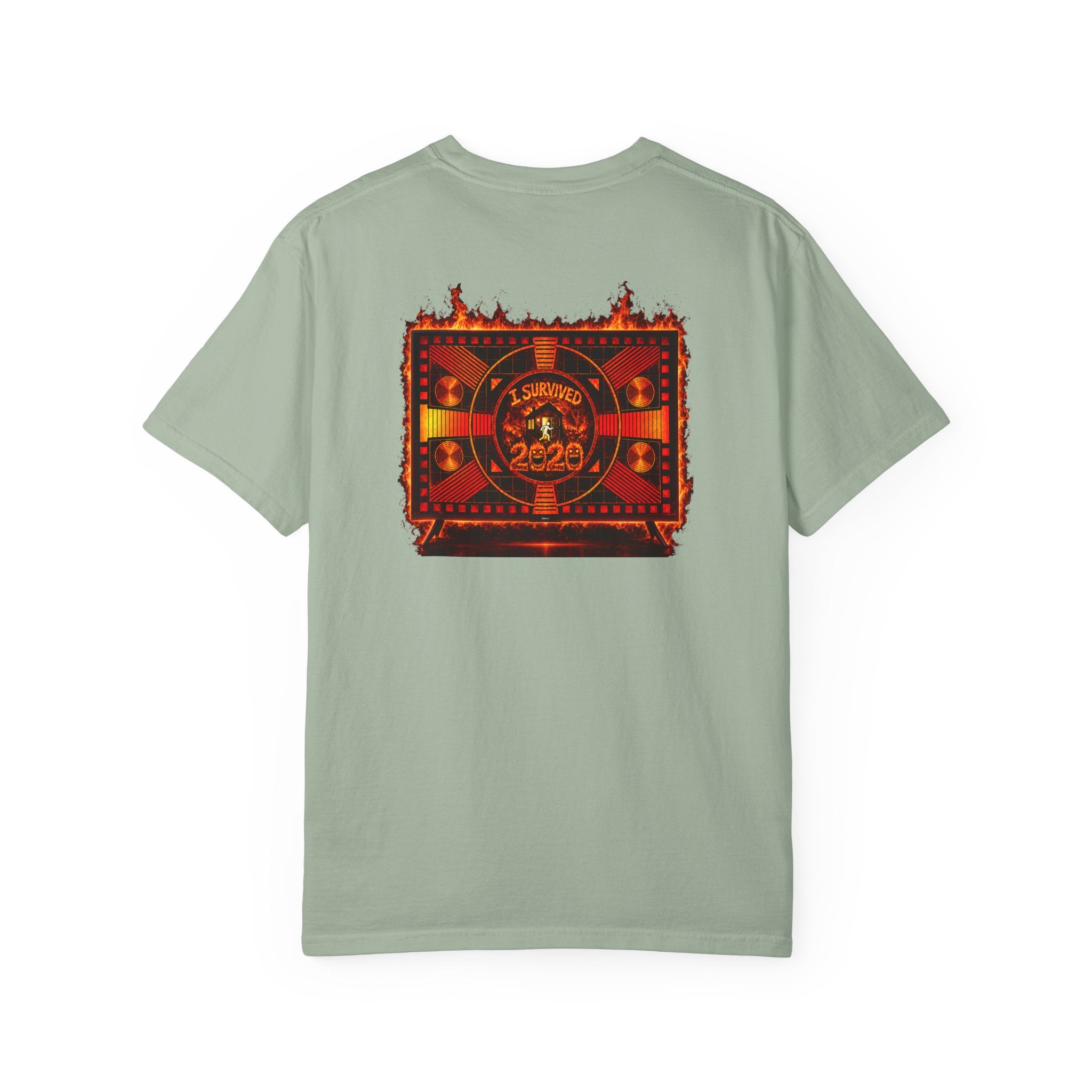 I Survived 2020 — "Please Stand By" Test Pattern Tee Wildfire Signal Edition Summer Premiere Unisex Garment-Dyed T-shirt
