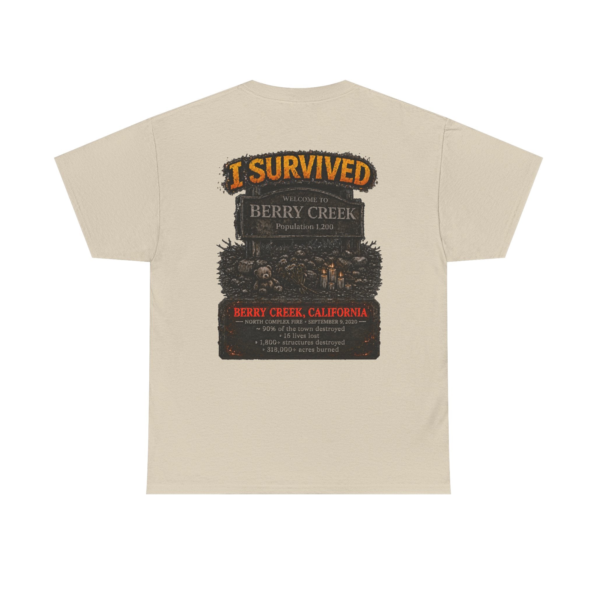 I Survived 2020 — WILDFIRES S2:E1: "Berry Creek" Memorial Unisex Heavy Cotton Tee