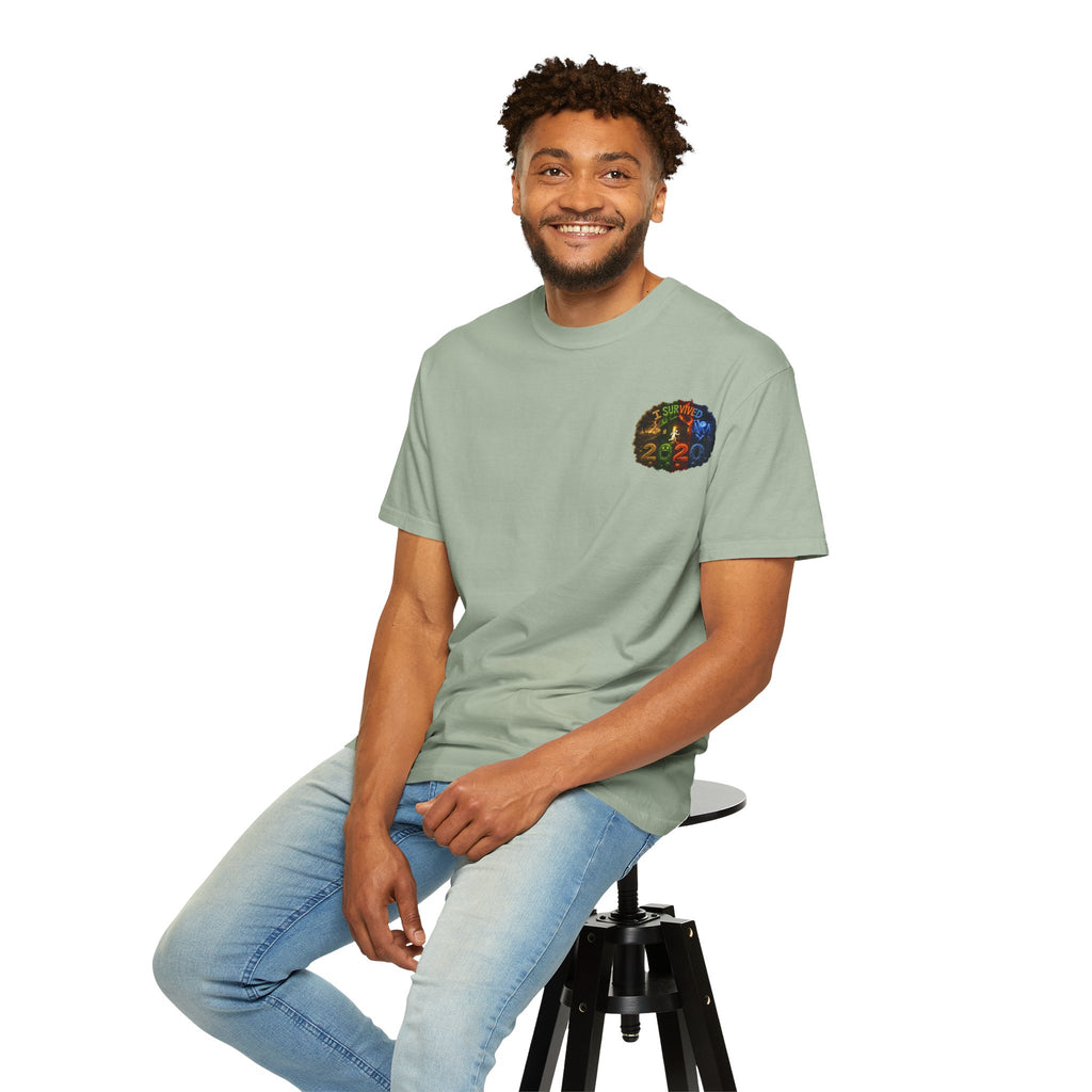 I Survived 2020 — "No Signal" Test Pattern Tee Alien Broadcast Finale Summer Premiere Unisex Garment-Dyed T-shirt