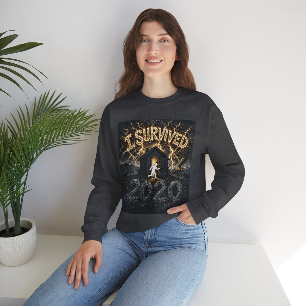 I Survived 2020 — Original Design Teaser Tee | Season 1 Premiere Drop Unisex Heavy Blend™ Crewneck Sweatshirt