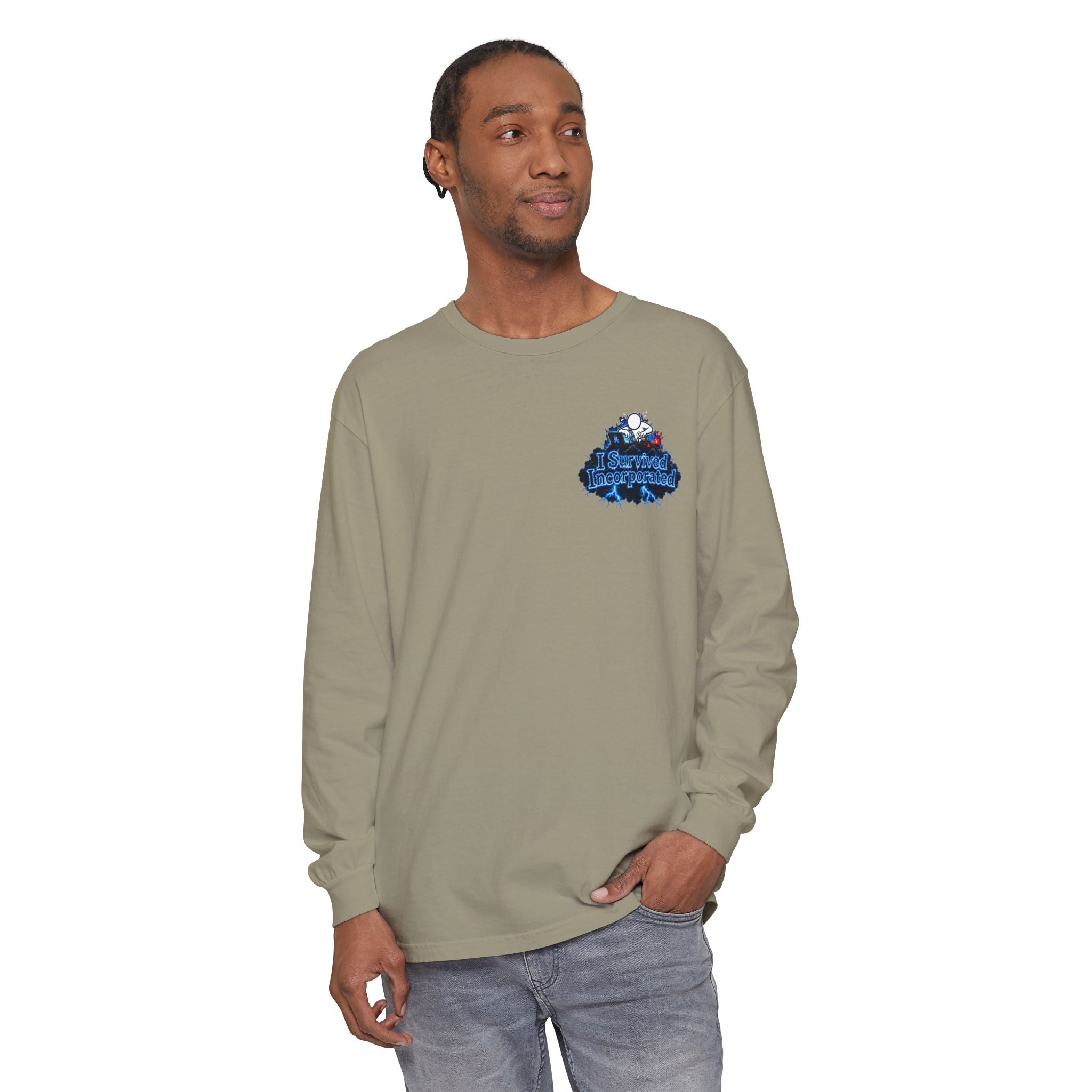 I Survived 2020 — "Please Stand By" Test Pattern Tee Lockdown Edition Summer Exclusive Unisex Garment-Dyed Long Sleeve T-Shirt
