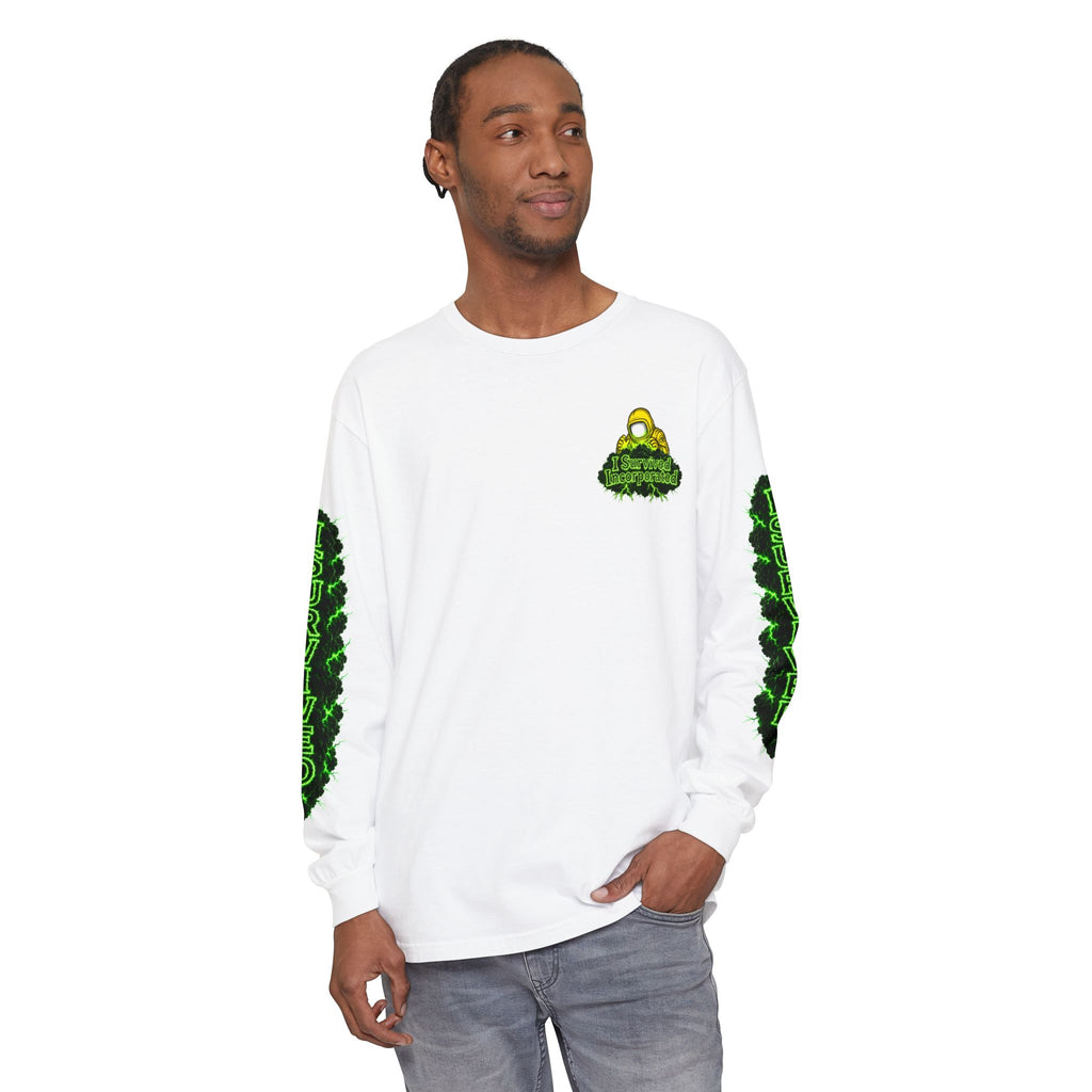 I Survived 2020 — "Please Stand By" Test Pattern Toxic Signal Tee Special Edition Summer Premiere Unisex Garment-Dyed Long Sleeve T-Shirt