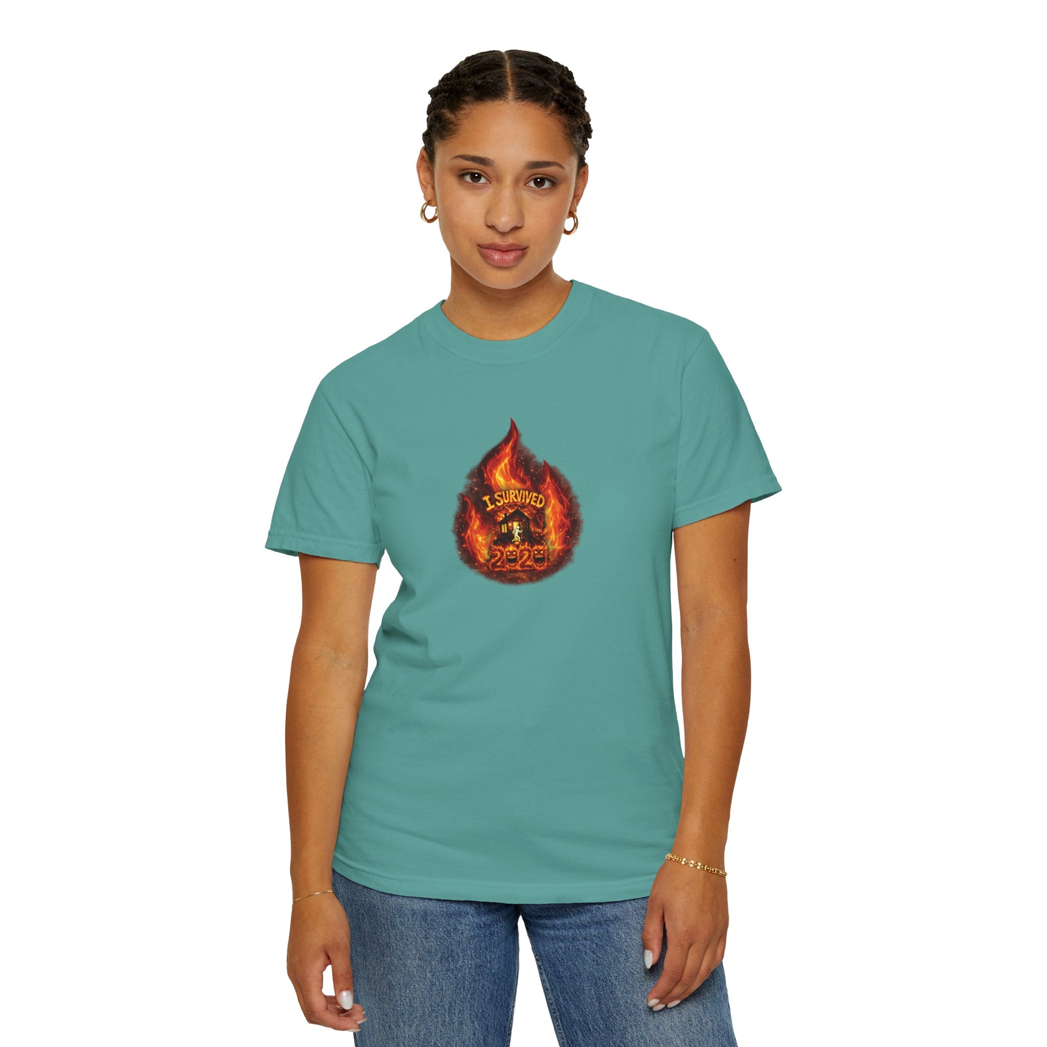 I Survived 2020 — WILDFIRES S2:E4: Director's Cut "Western U.S. Wildfire Season" Memorial Unisex Garment-Dyed T-shirt