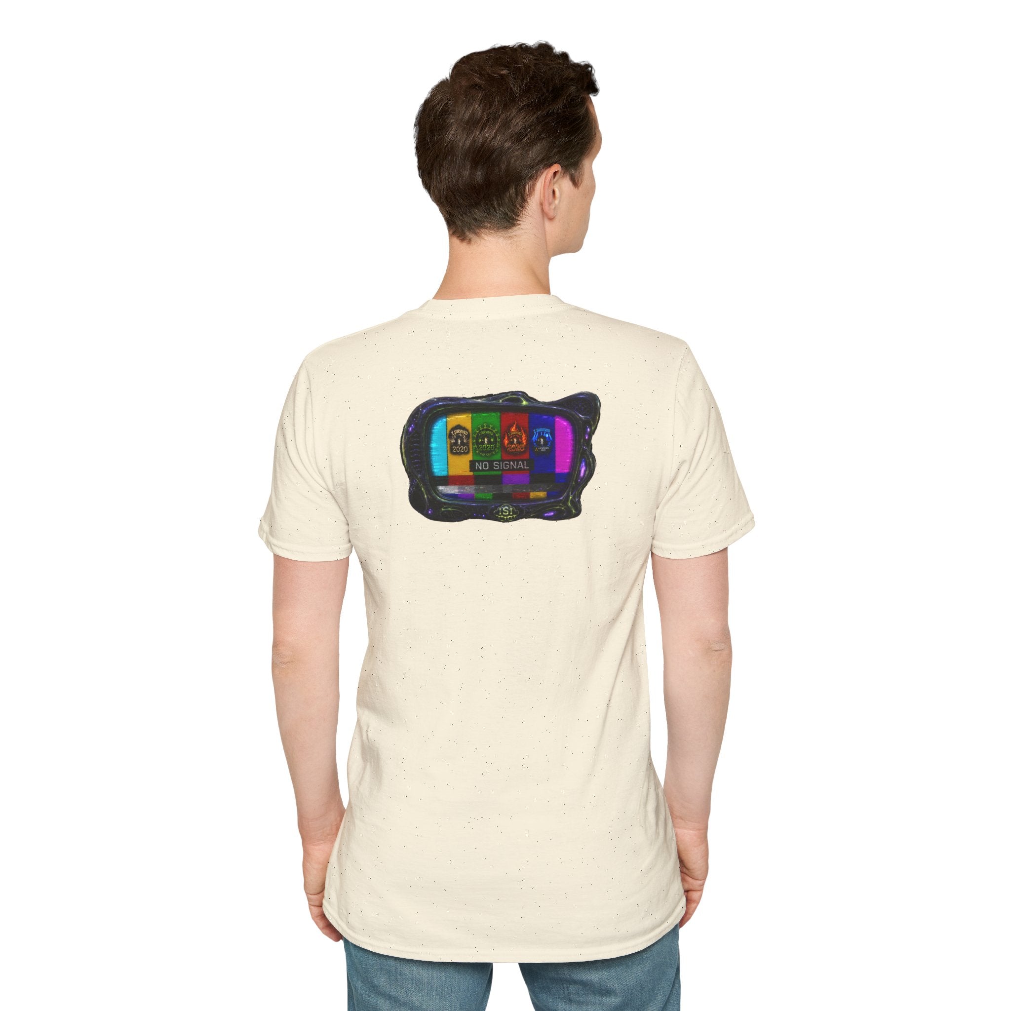 I Survived 2020 — "No Signal" Test Pattern Tee Alien Broadcast Finale Summer Premiere Unisex Softstyle T-Shirt