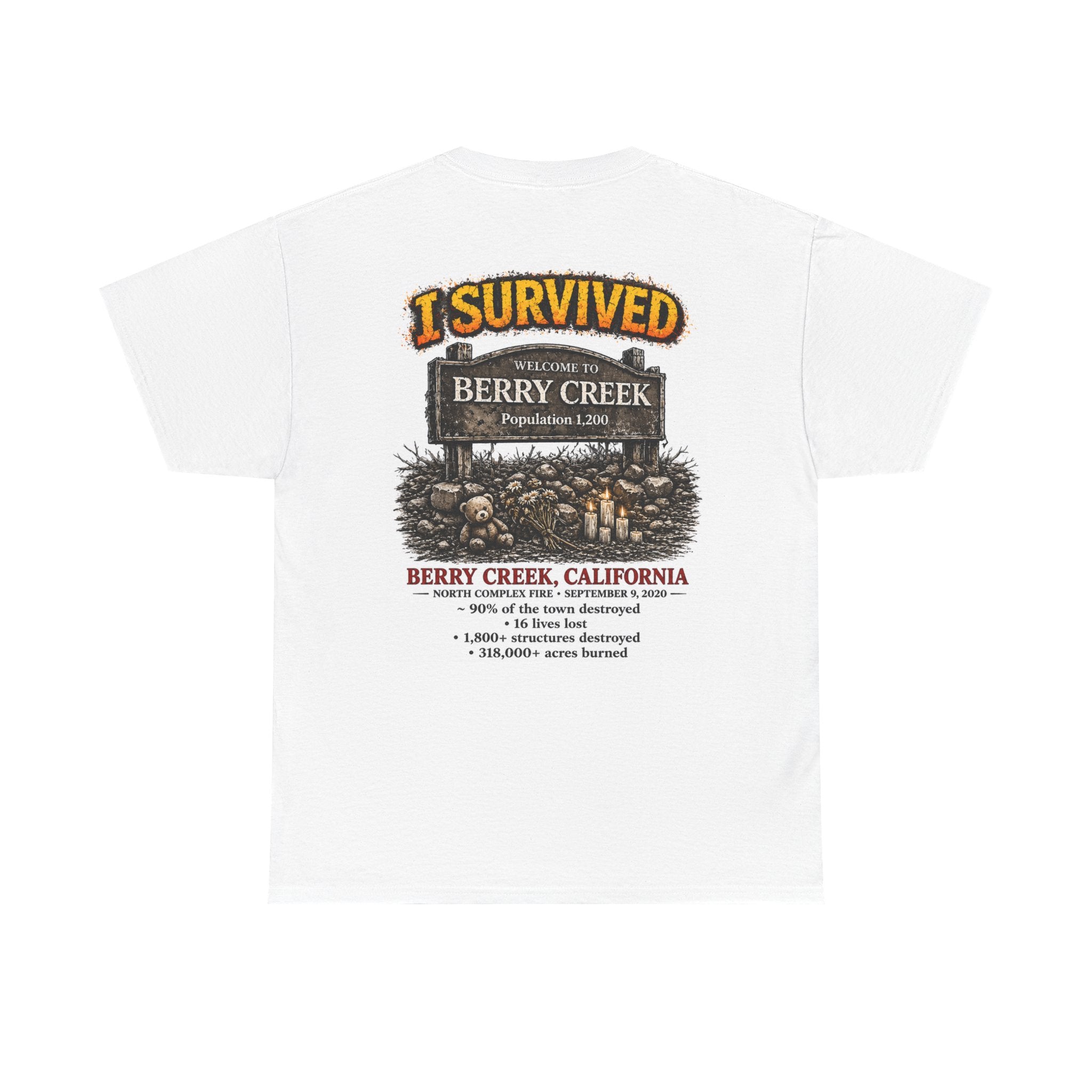 J'ai survécu à 2020 — S2:E1 « Berry Creek » | T-shirt commémoratif édition incendie de forêt