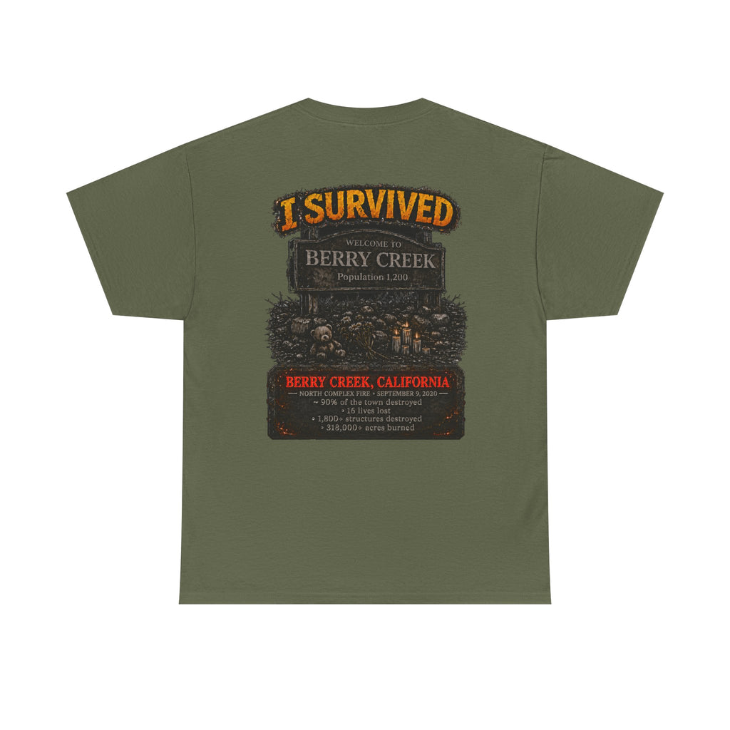 I Survived 2020 — Director's Cut S2:E1 "Berry Creek" | Wildfire Edition Memorial Unisex Heavy Cotton Tee