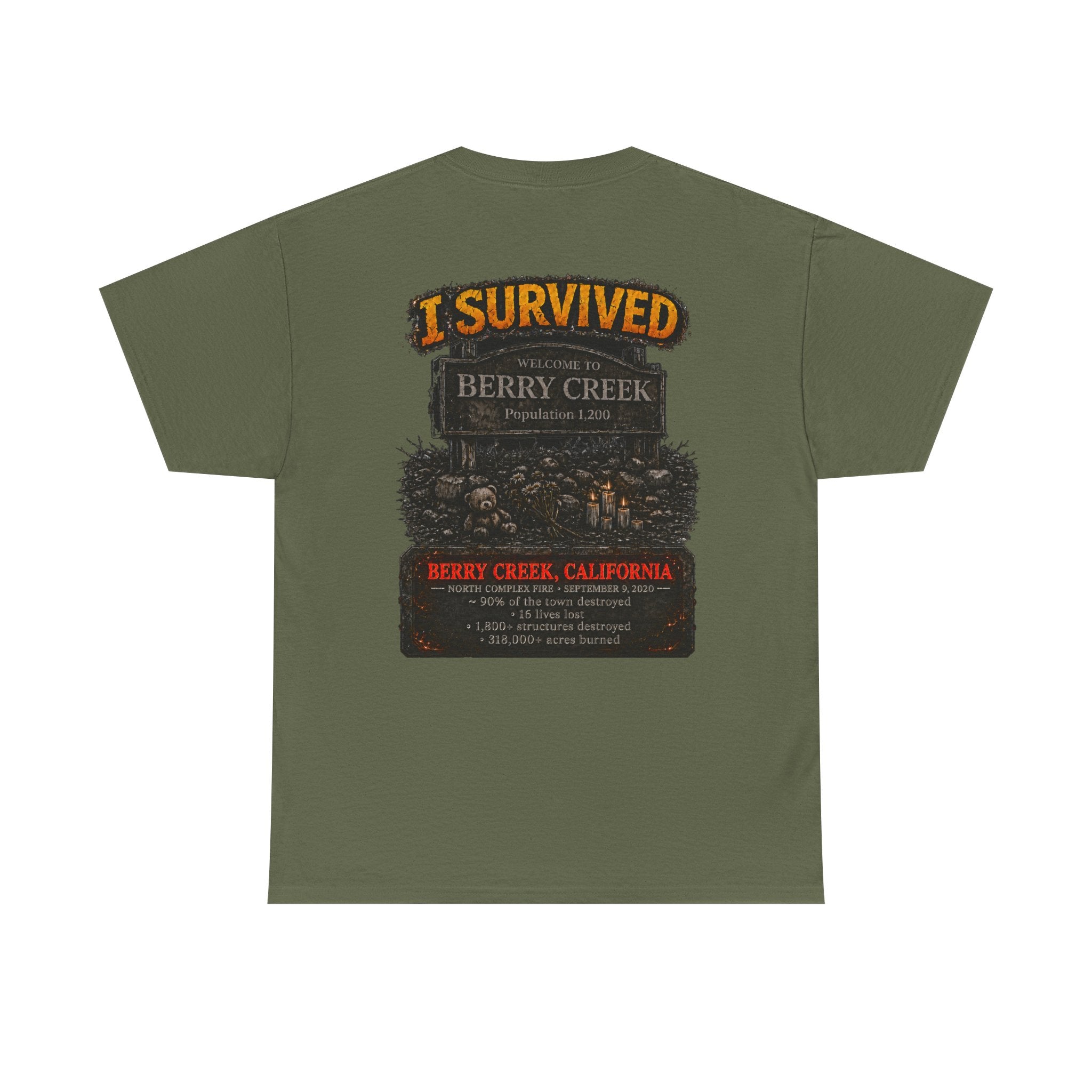 I Survived 2020 — Director's Cut S2:E1 "Berry Creek" | Wildfire Edition Memorial Unisex Heavy Cotton Tee