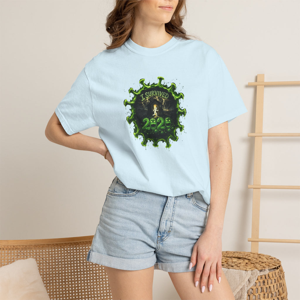 I Survived 2020 — PANDEMIC S1:E4: Director's Cut "Mask Madness" Unisex Garment-Dyed T-shirt