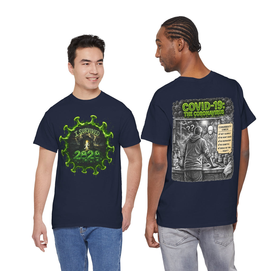 I Survived 2020 — Director's Cut S1:E1 "COVID-19: The Coronavirus" | Pandemic Edition Unisex Heavy Cotton Tee