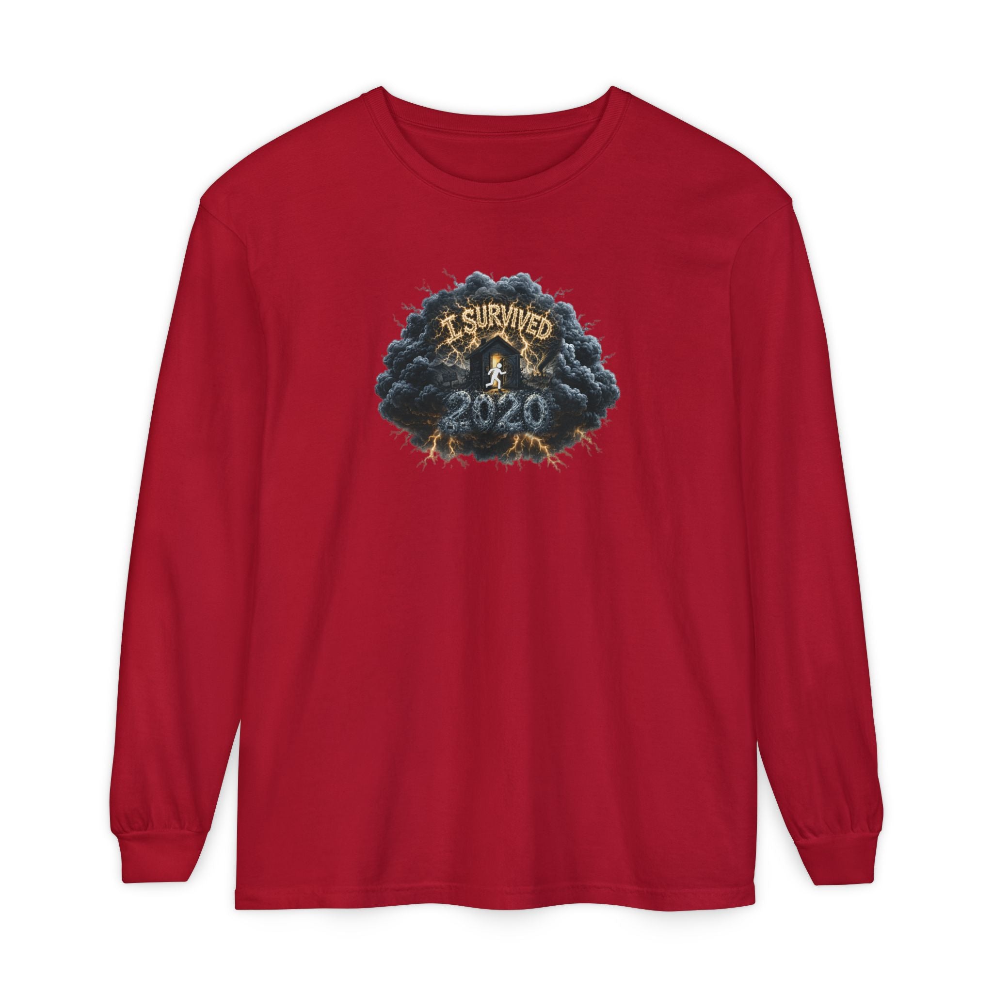 I Survived 2020 — Original PILOT Design: Director's Cut Unisex Garment-Dyed Long Sleeve T-Shirt