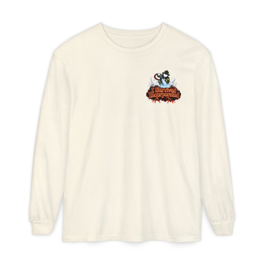 I Survived 2020 — "Please Stand By" Test Pattern Tee Wildfire Signal Edition Summer Premiere Unisex Garment-Dyed Long Sleeve T-Shirt