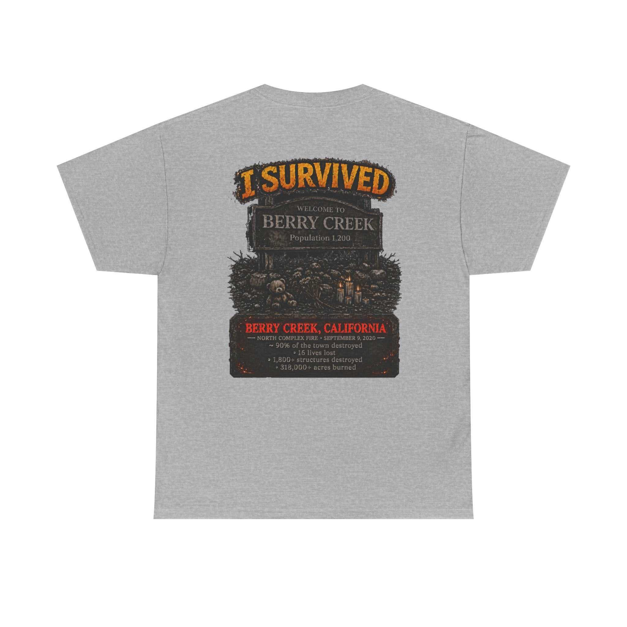 I Survived 2020 — Director's Cut S2:E1 "Berry Creek" | Wildfire Edition Memorial Unisex Heavy Cotton Tee