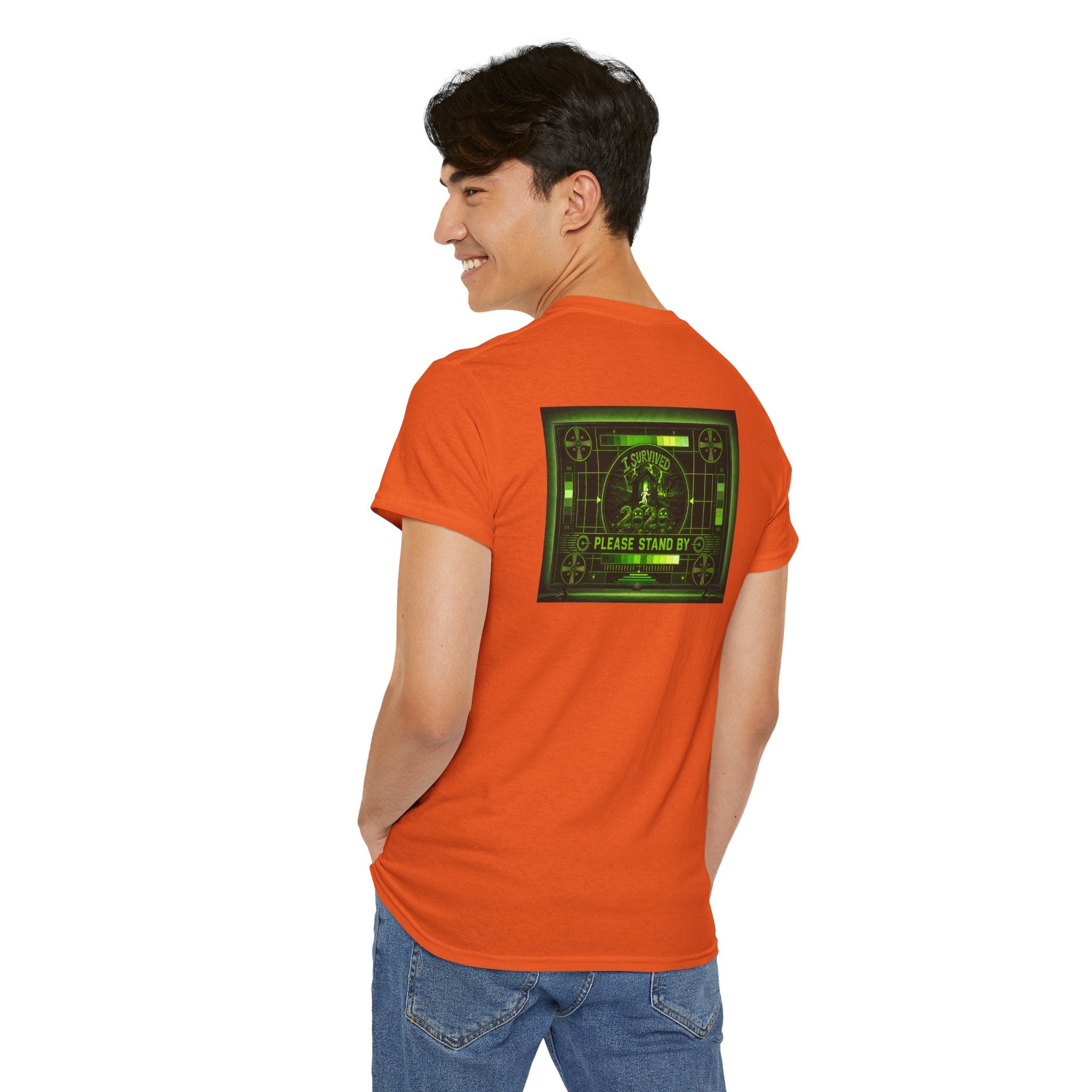 I Survived 2020 — "Please Stand By" Test Pattern Toxic Signal Tee Summer Premiere Unisex Heavy Cotton Tee