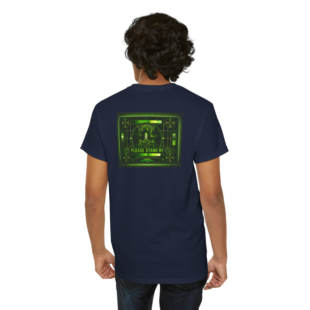 I Survived 2020 — "Please Stand By" Test Pattern Toxic Signal Tee Summer Premiere Unisex Heavy Cotton Tee