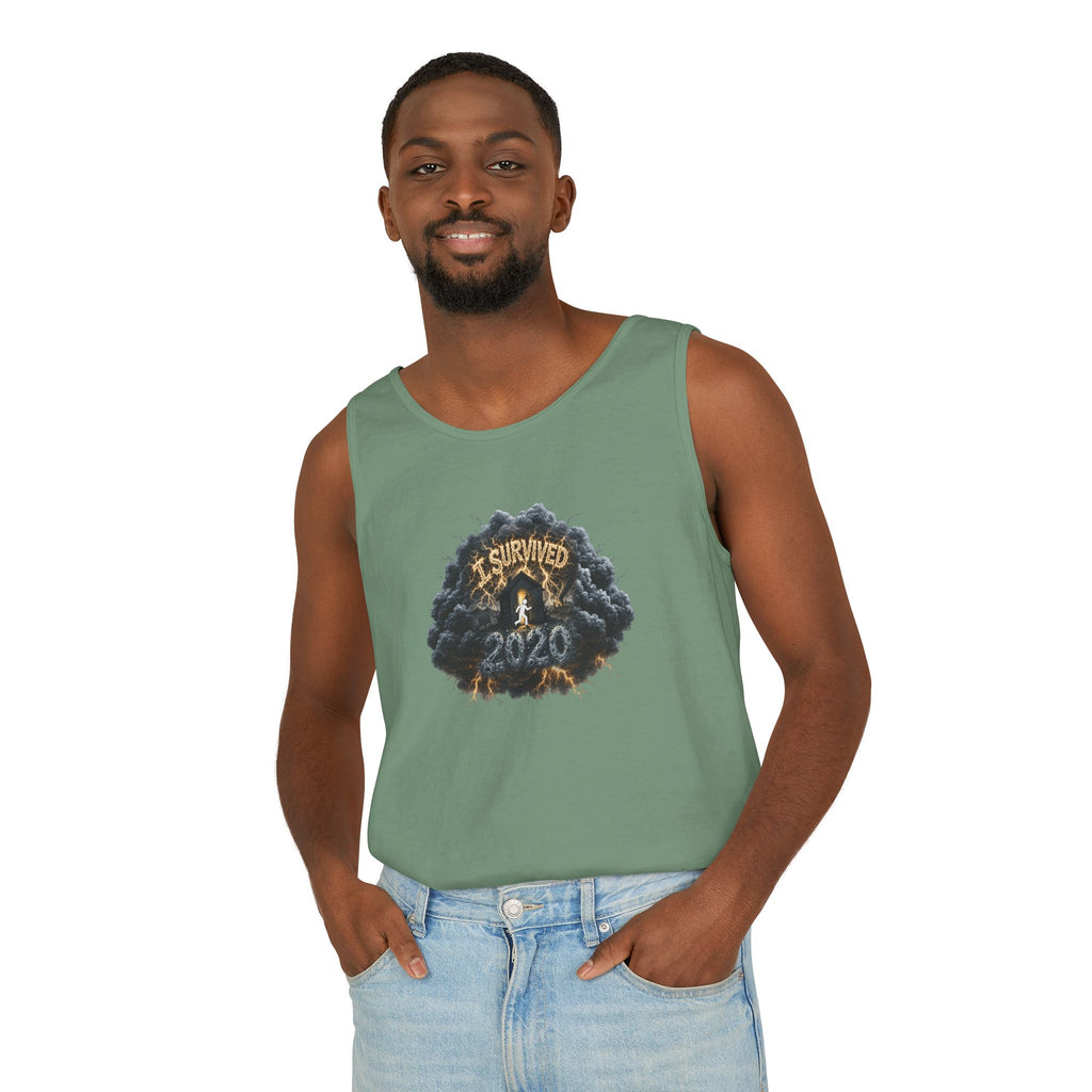 I Survived 2020 — Original PILOT Design: Director's Cut Unisex Garment-Dyed Tank Top
